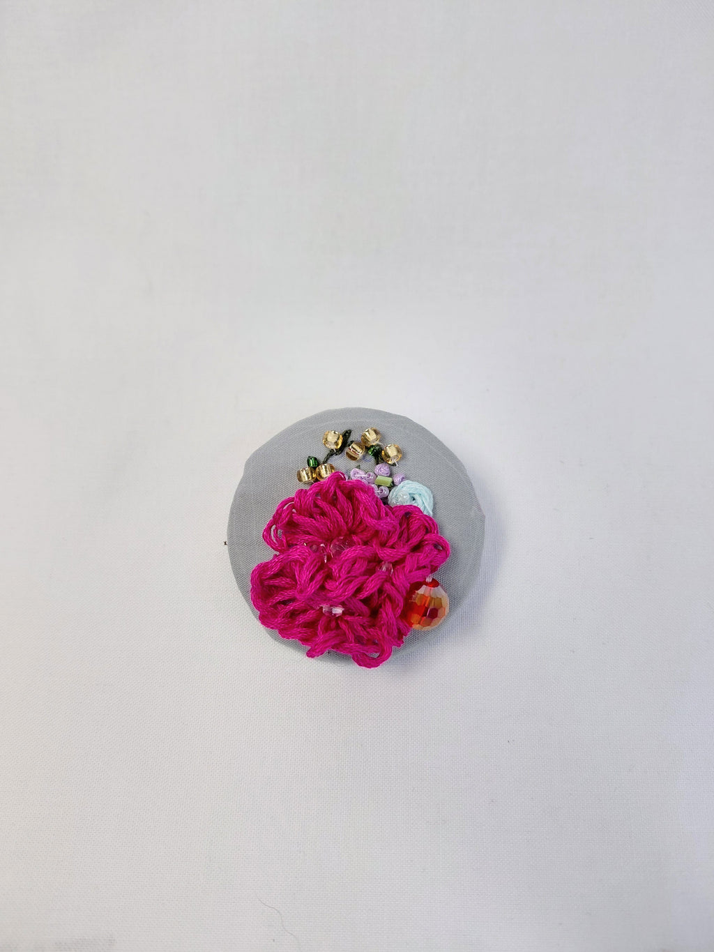 fuschia flower brooch 013- Handcrafted Statement Jewelry