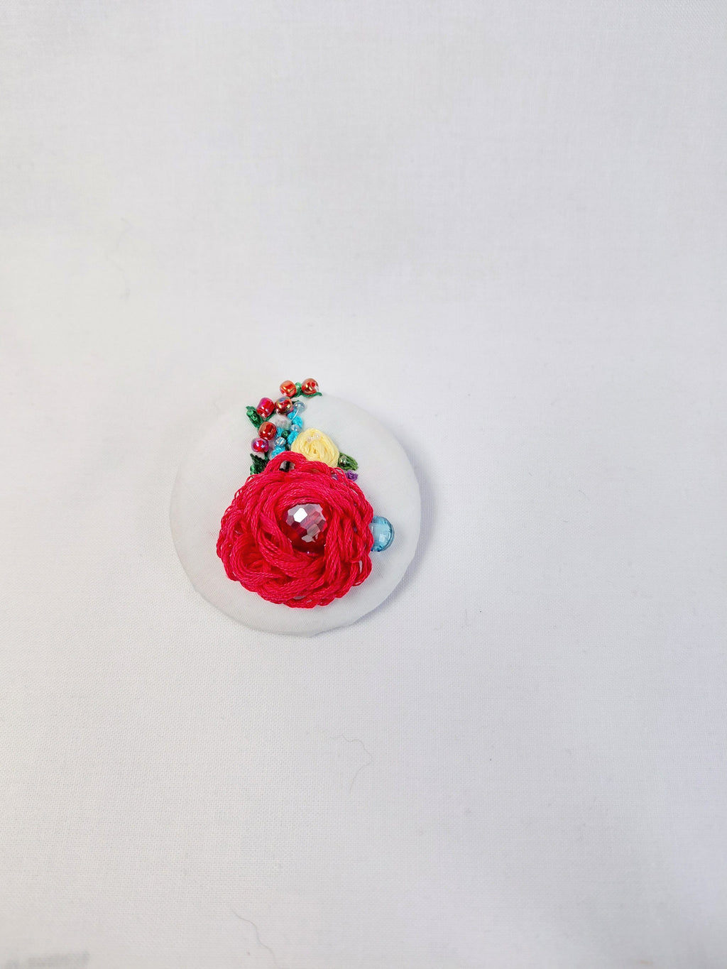 red flower brooch 010- Handcrafted Statement Jewelry
