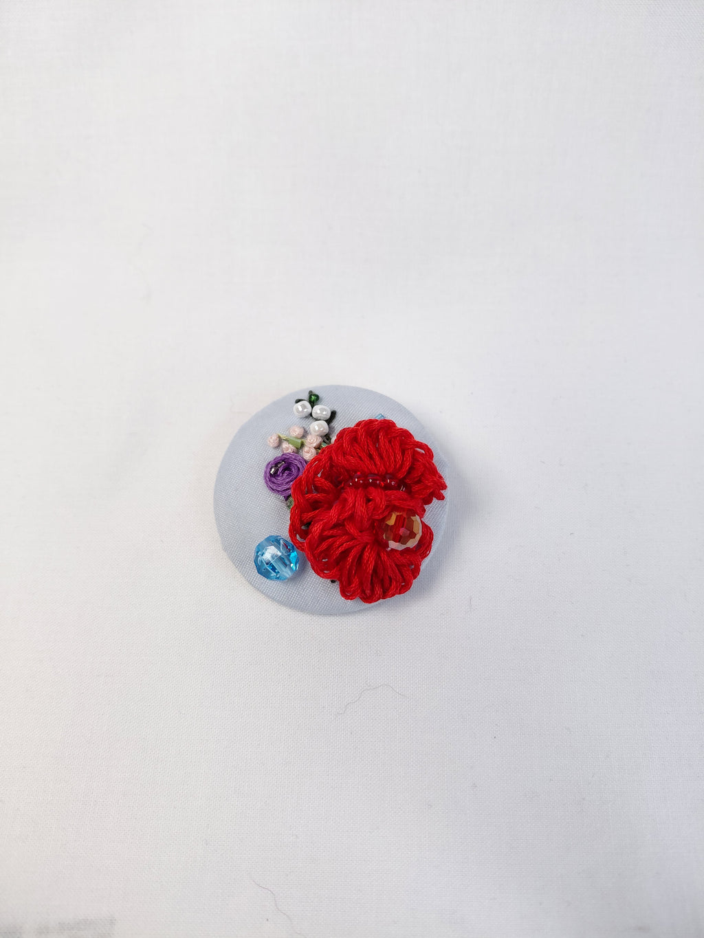 red flower brooch 011- Handcrafted Statement Jewelry