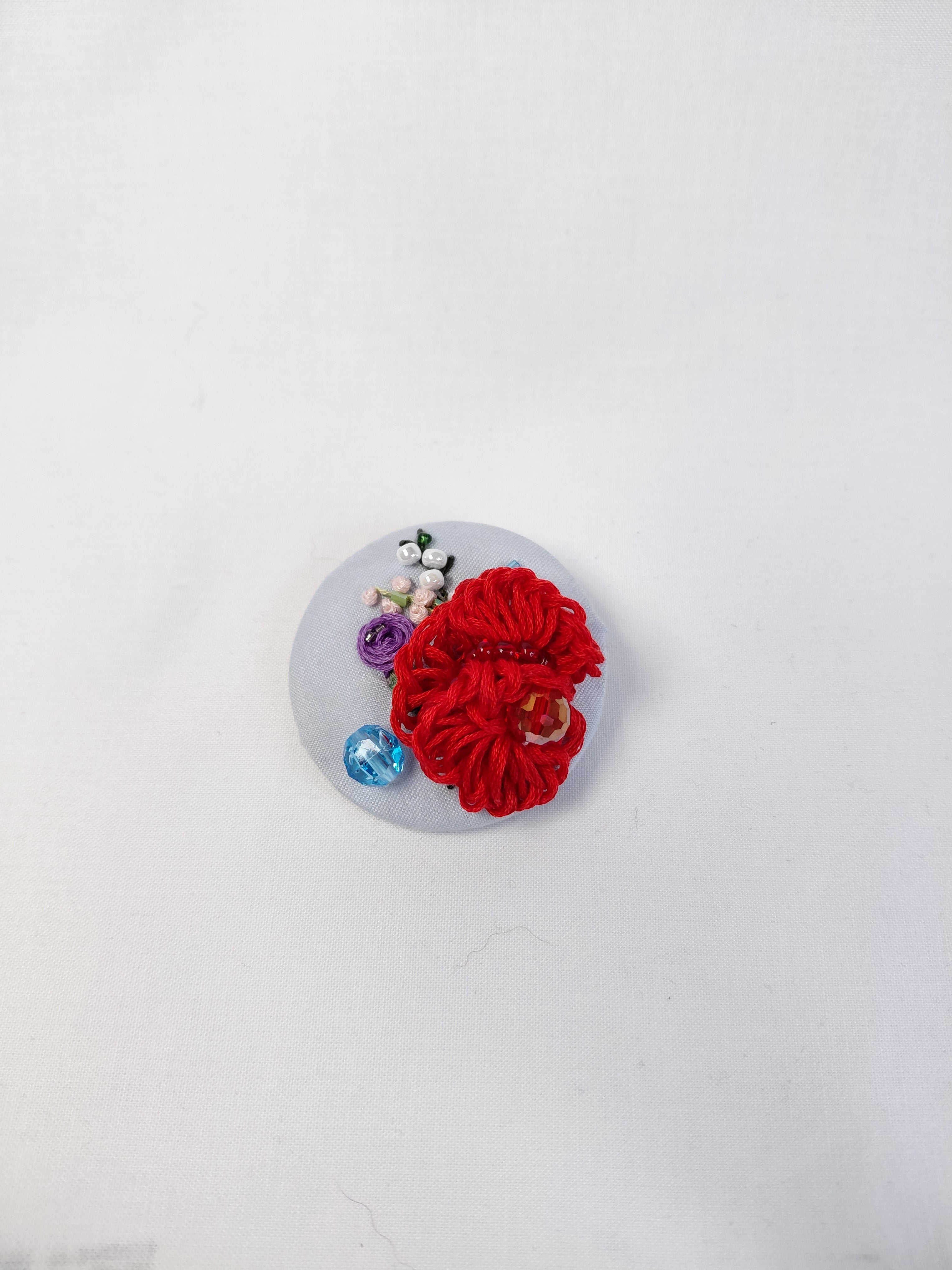 red flower brooch 011- Handcrafted Statement Jewelry