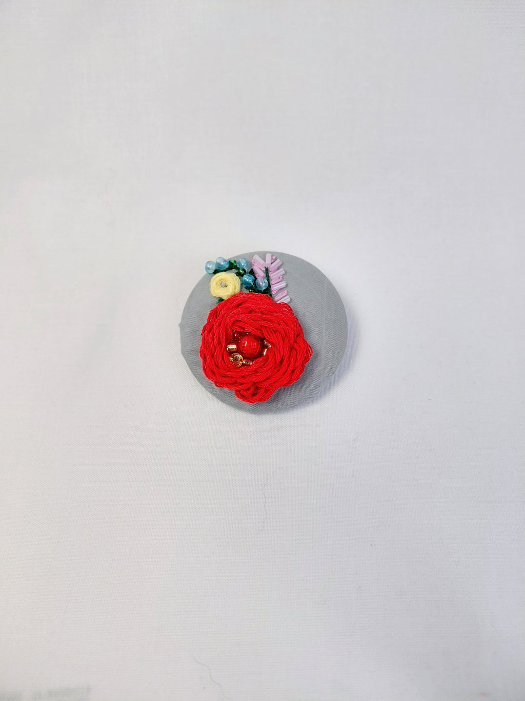 red flower brooch 012- Handcrafted Statement Jewelry