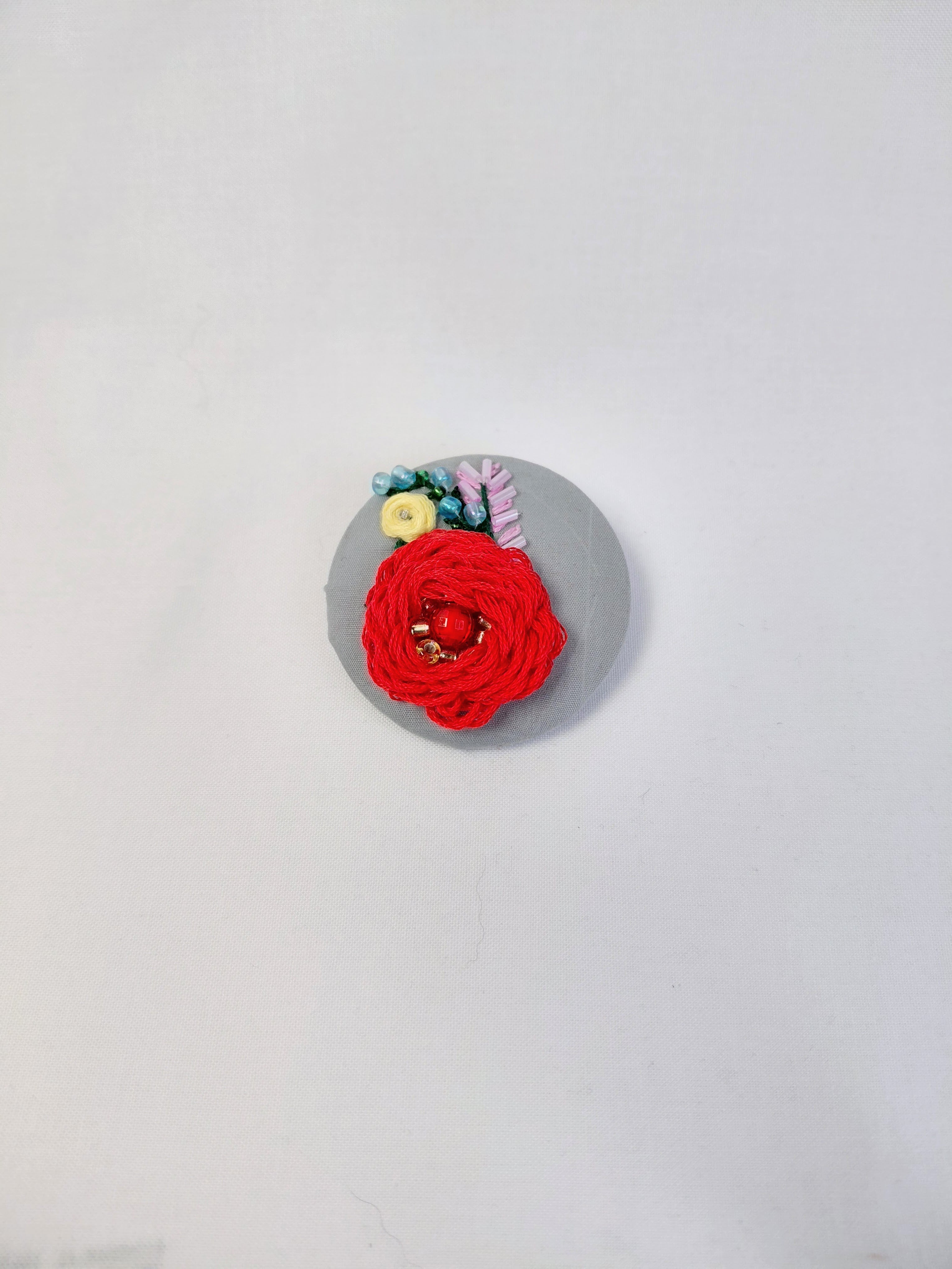 red flower brooch 012- Handcrafted Statement Jewelry