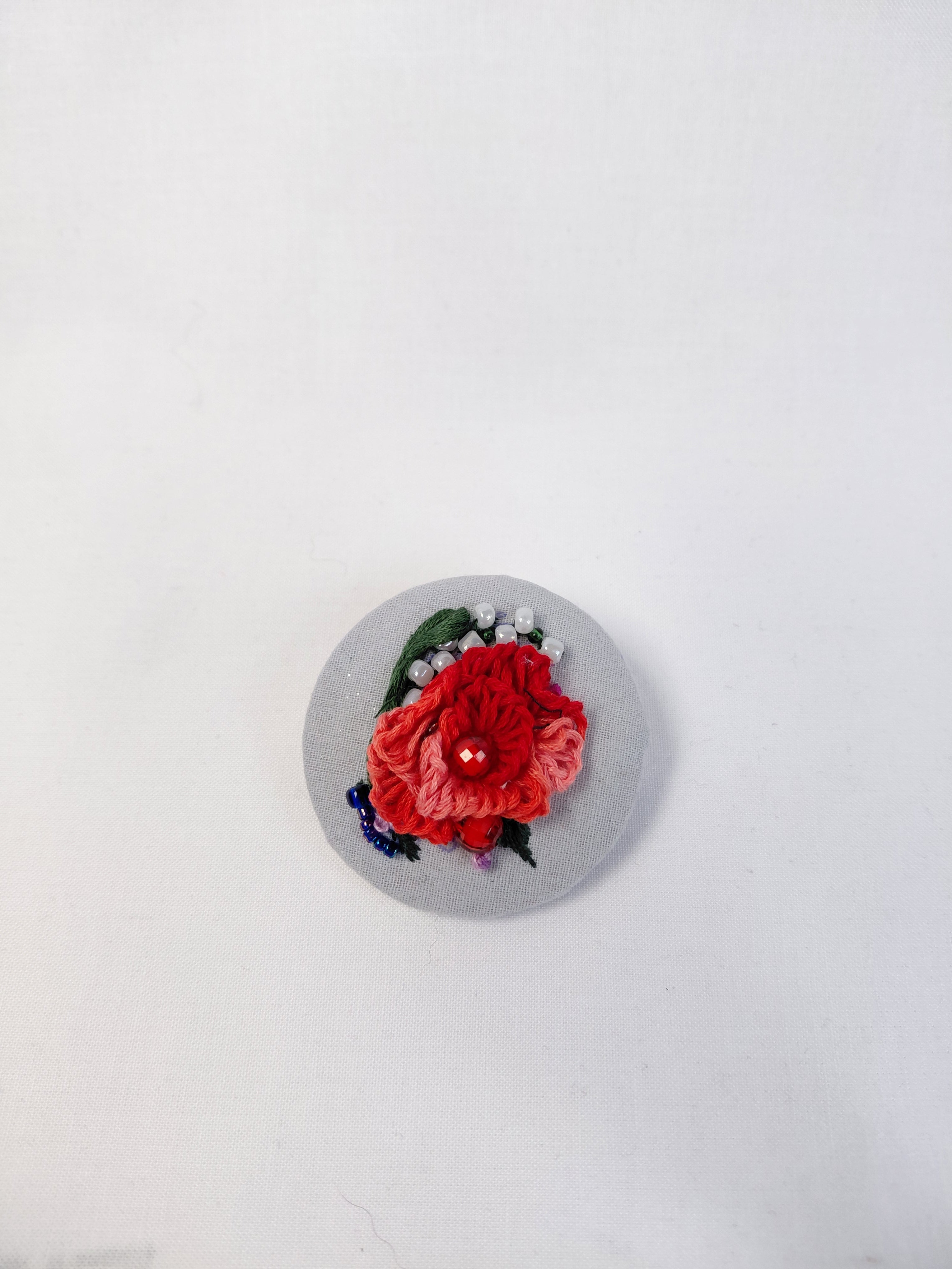 red flower brooch 013- Handcrafted Statement Jewelry