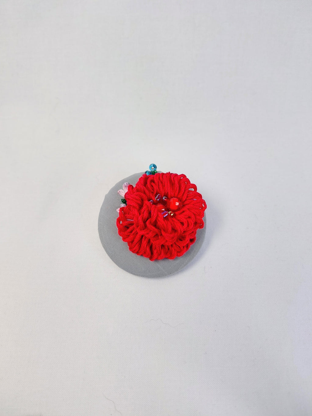red flower brooch 015- Handcrafted Statement Jewelry