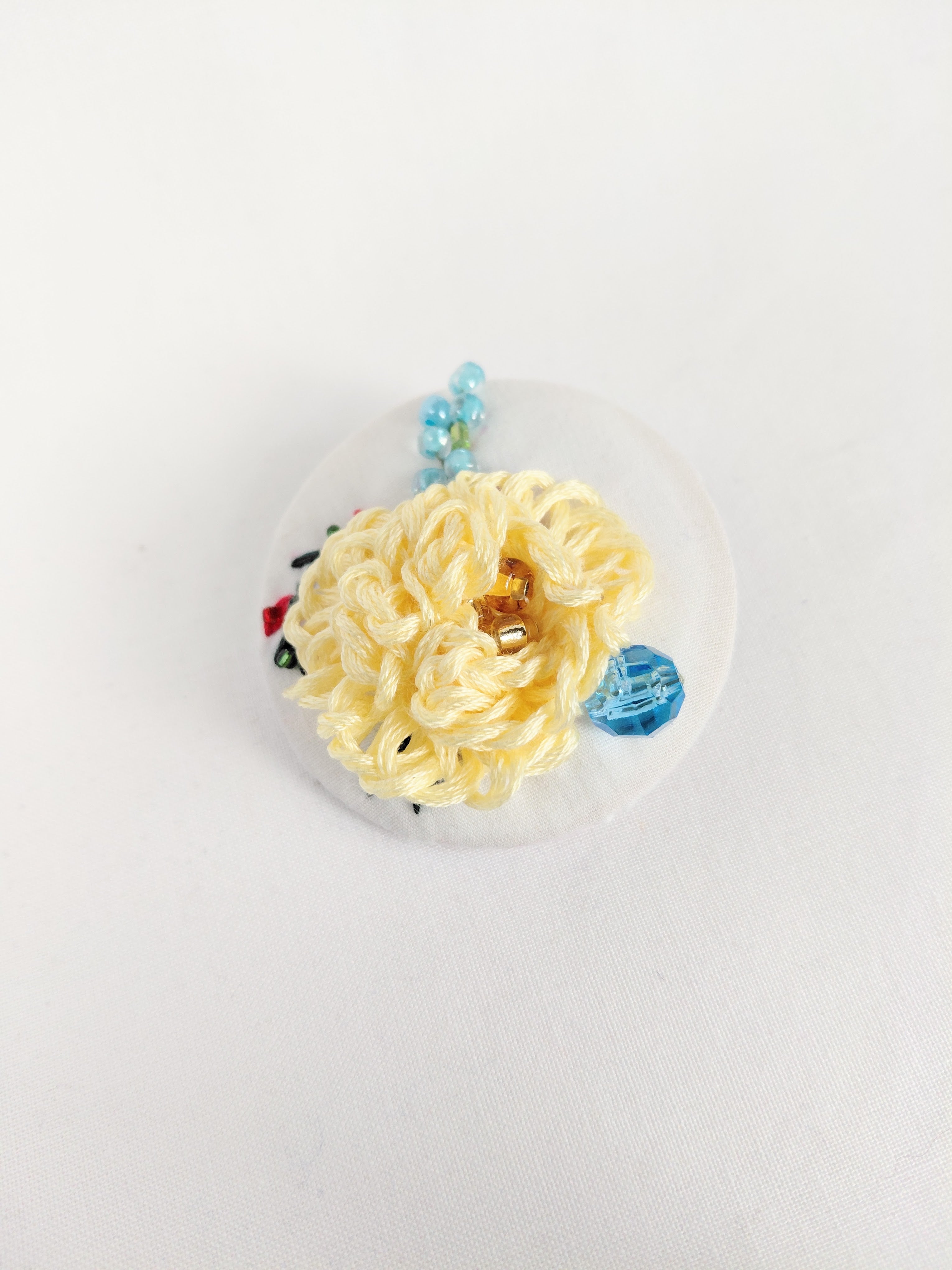 yellow flower brooch 010- Handcrafted Statement Jewelry