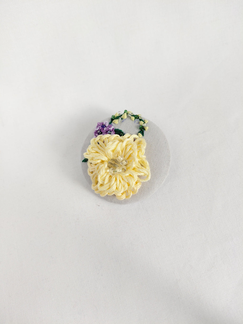 yellow flower brooch 021- Handcrafted Statement Jewelry