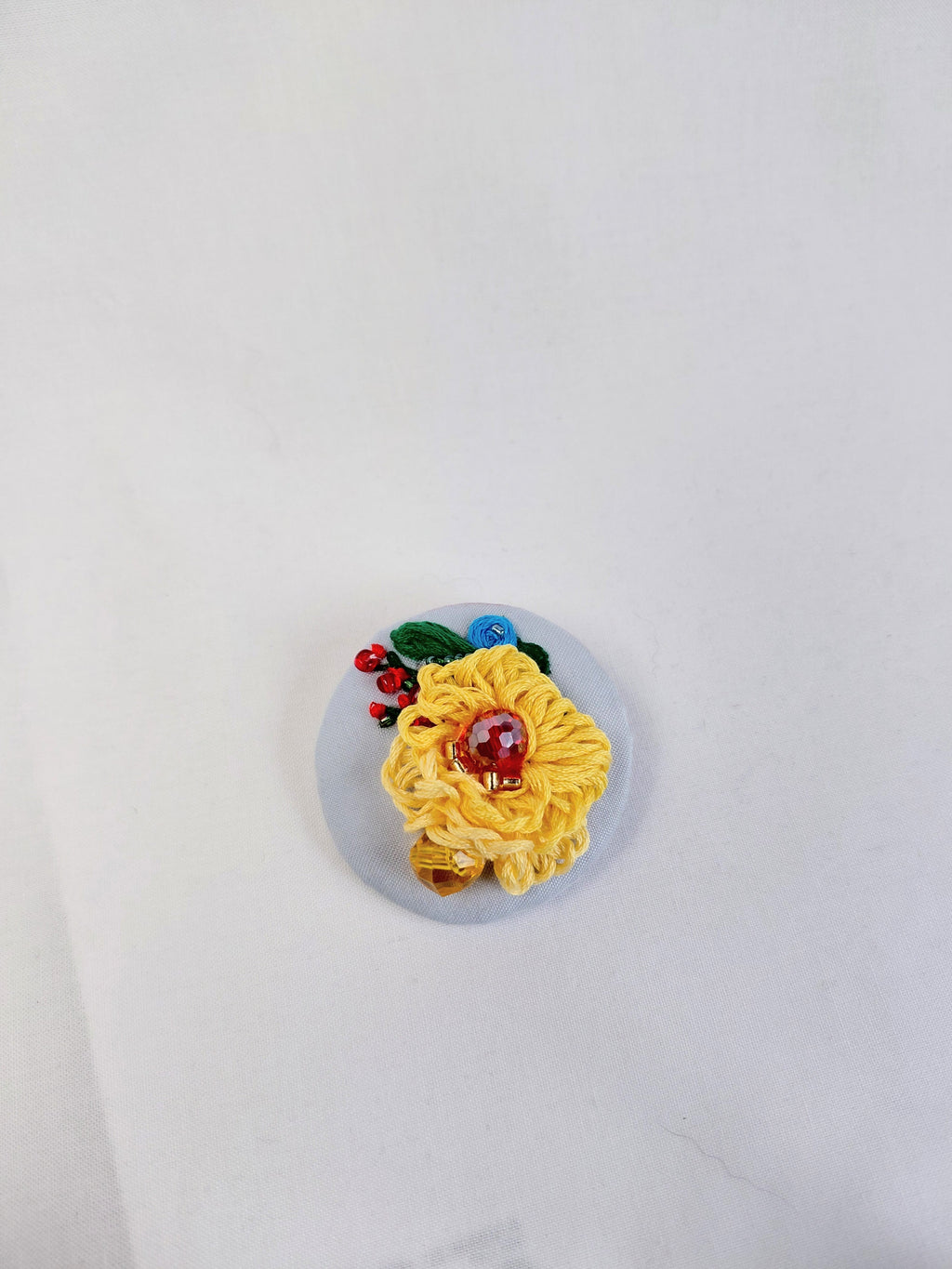 yellow flower brooch 022- Handcrafted Statement Jewelry