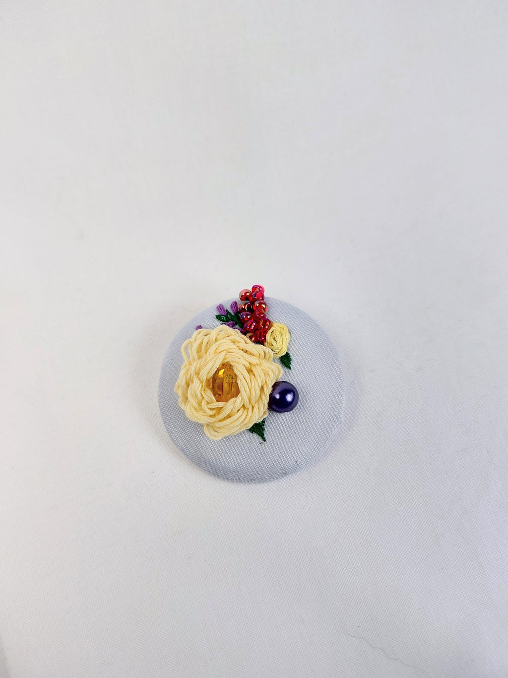 yellow flower brooch 023