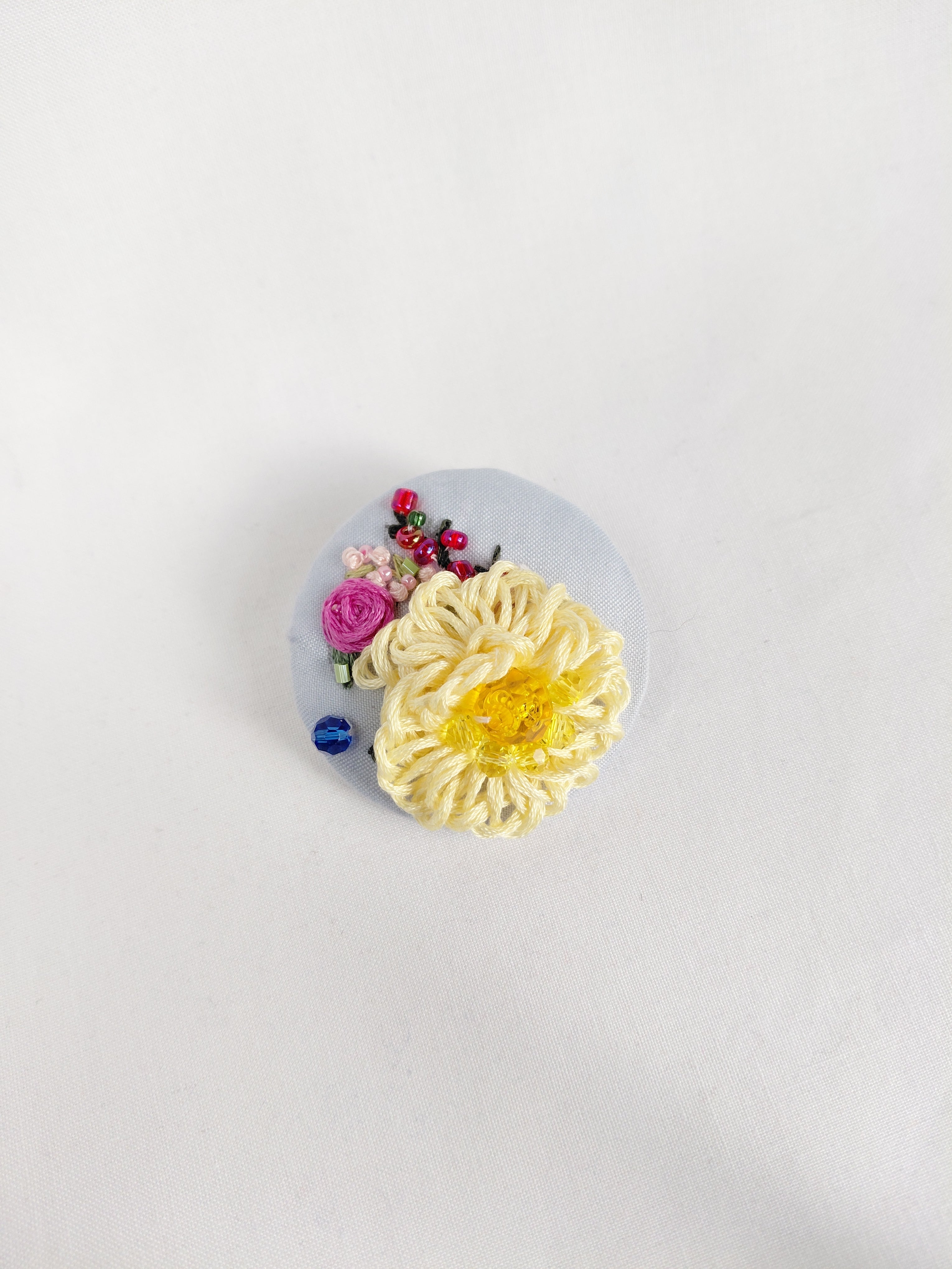 yellow flower brooch 025- Handcrafted Statement Jewelry