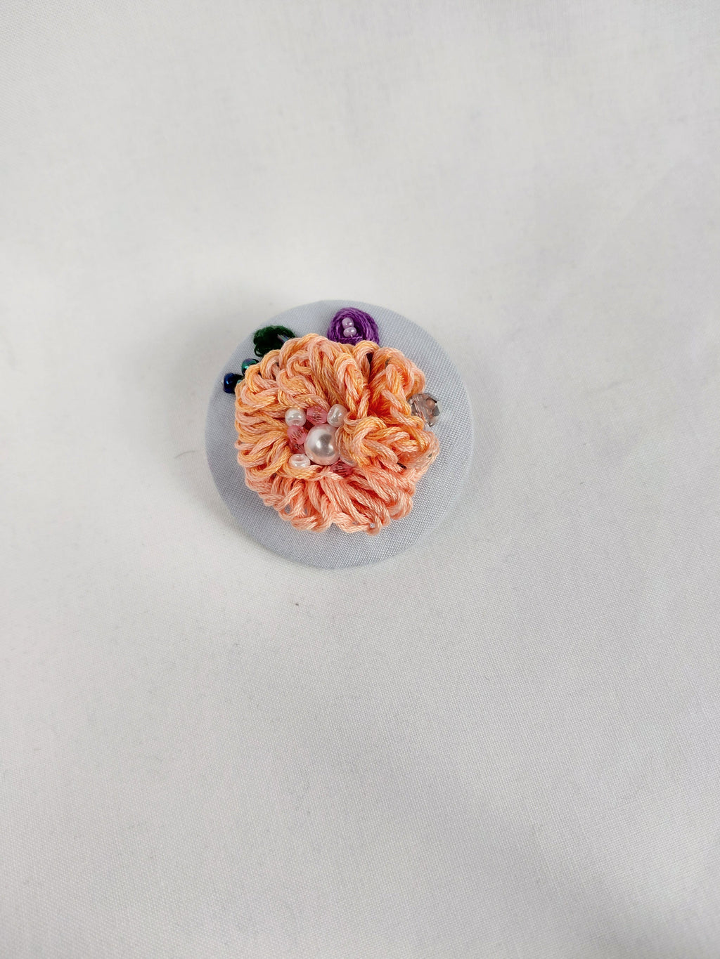 orange Flower Brooch 019- Handcrafted Statement Jewelry
