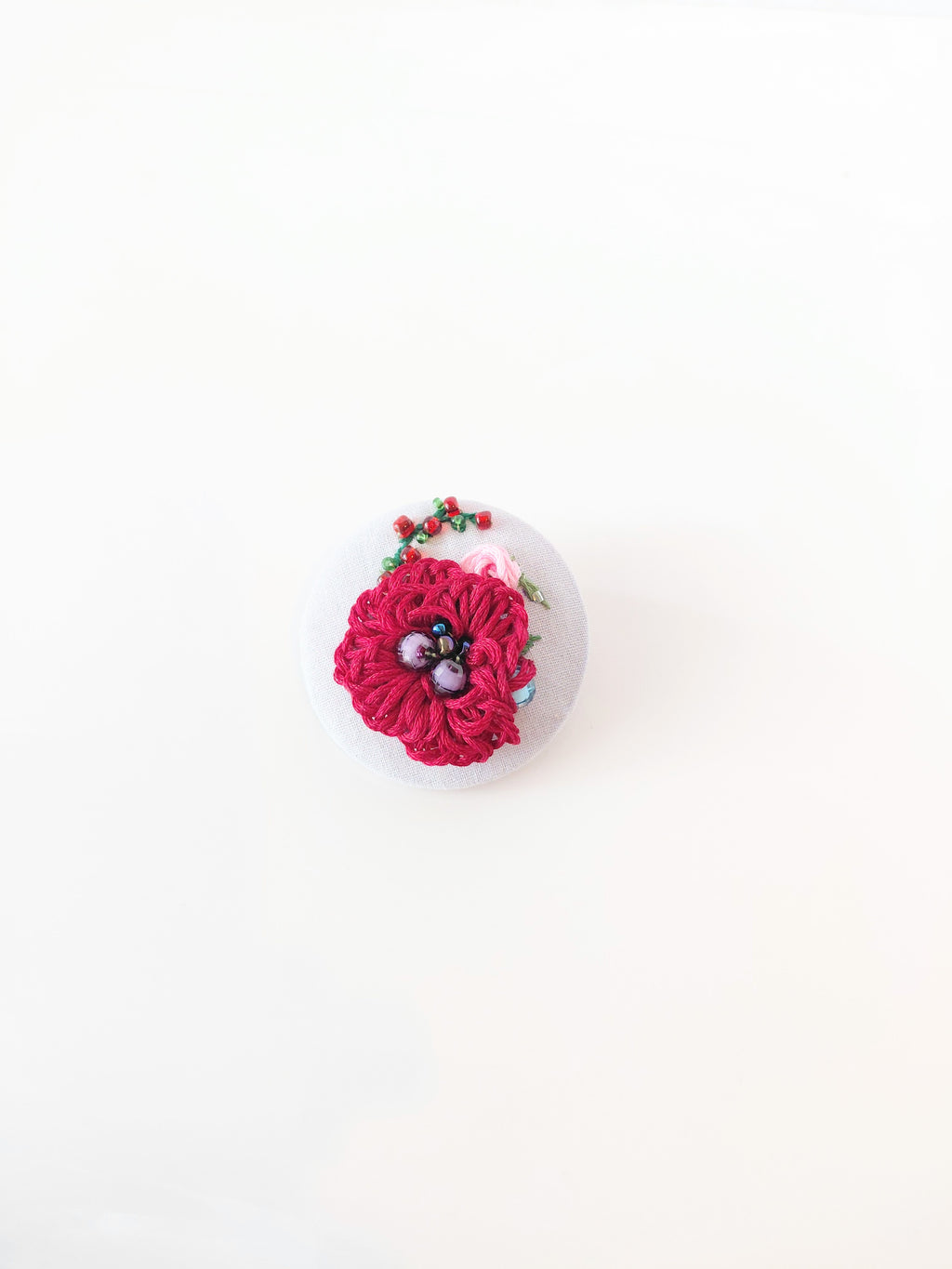 burgundy flower brooch 025