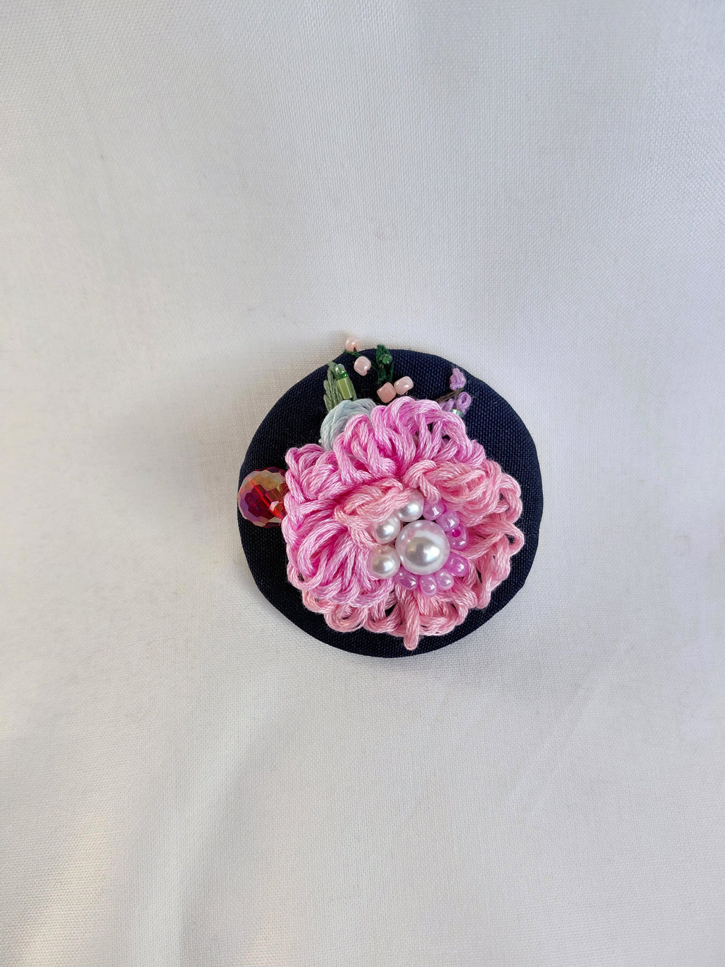 pink flower brooch 026