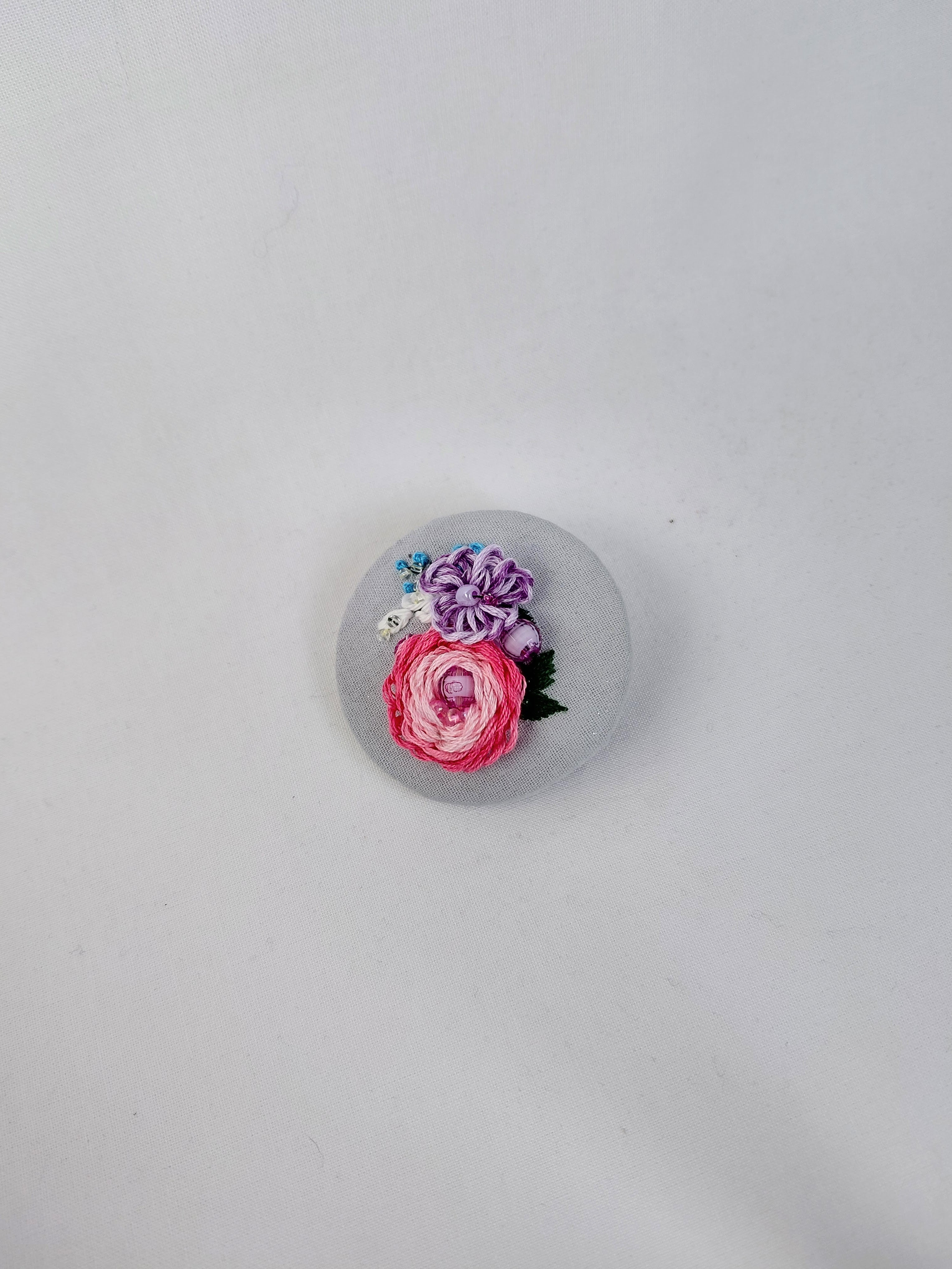 pink flower brooch 021- Handcrafted Statement Jewelry