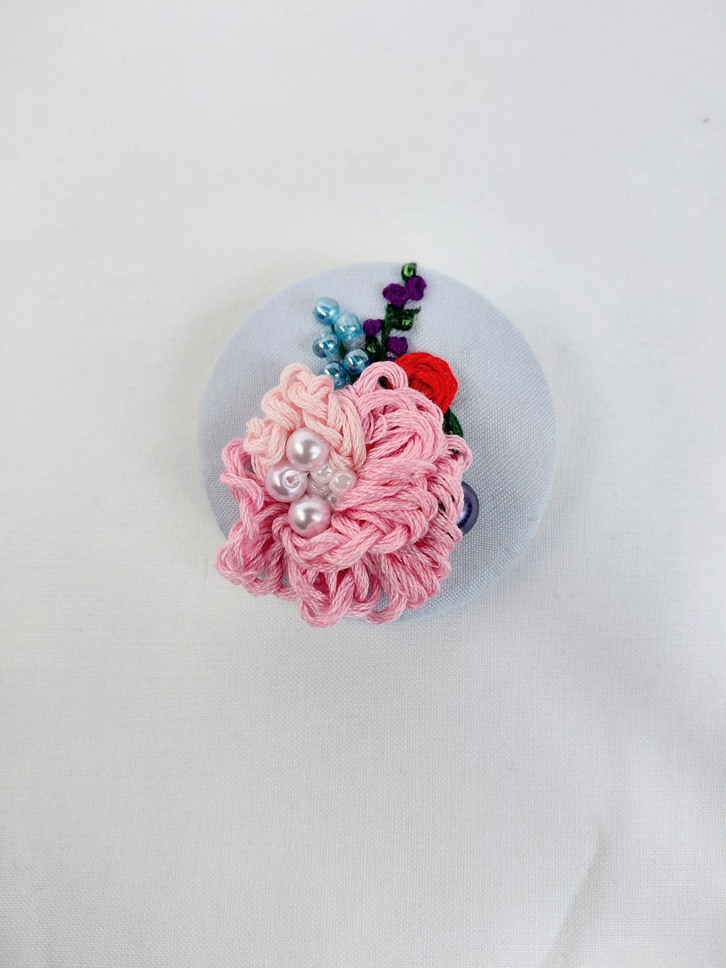 pink flower brooch 022- Handcrafted Statement Jewelry