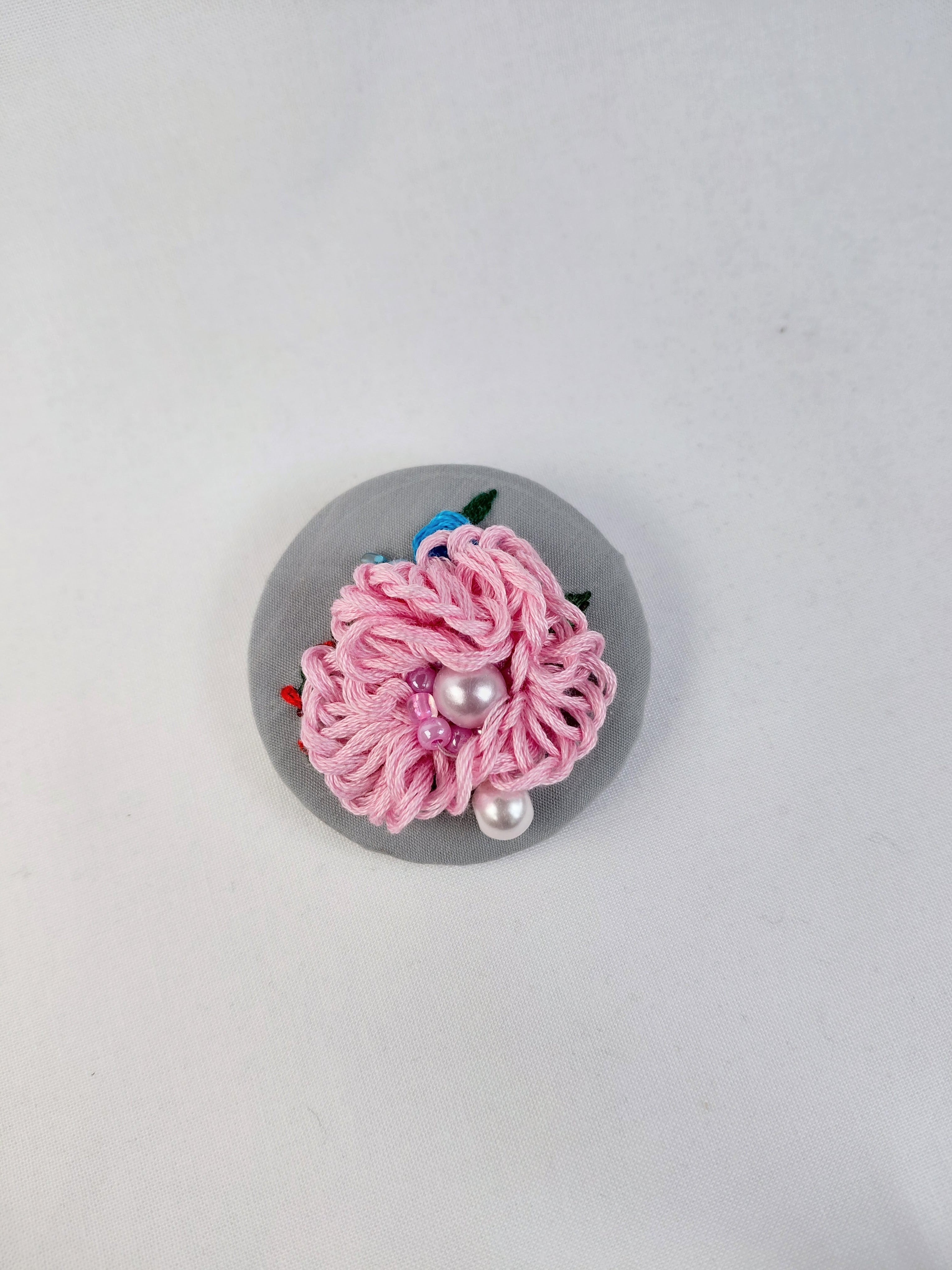 pink flower brooch 022