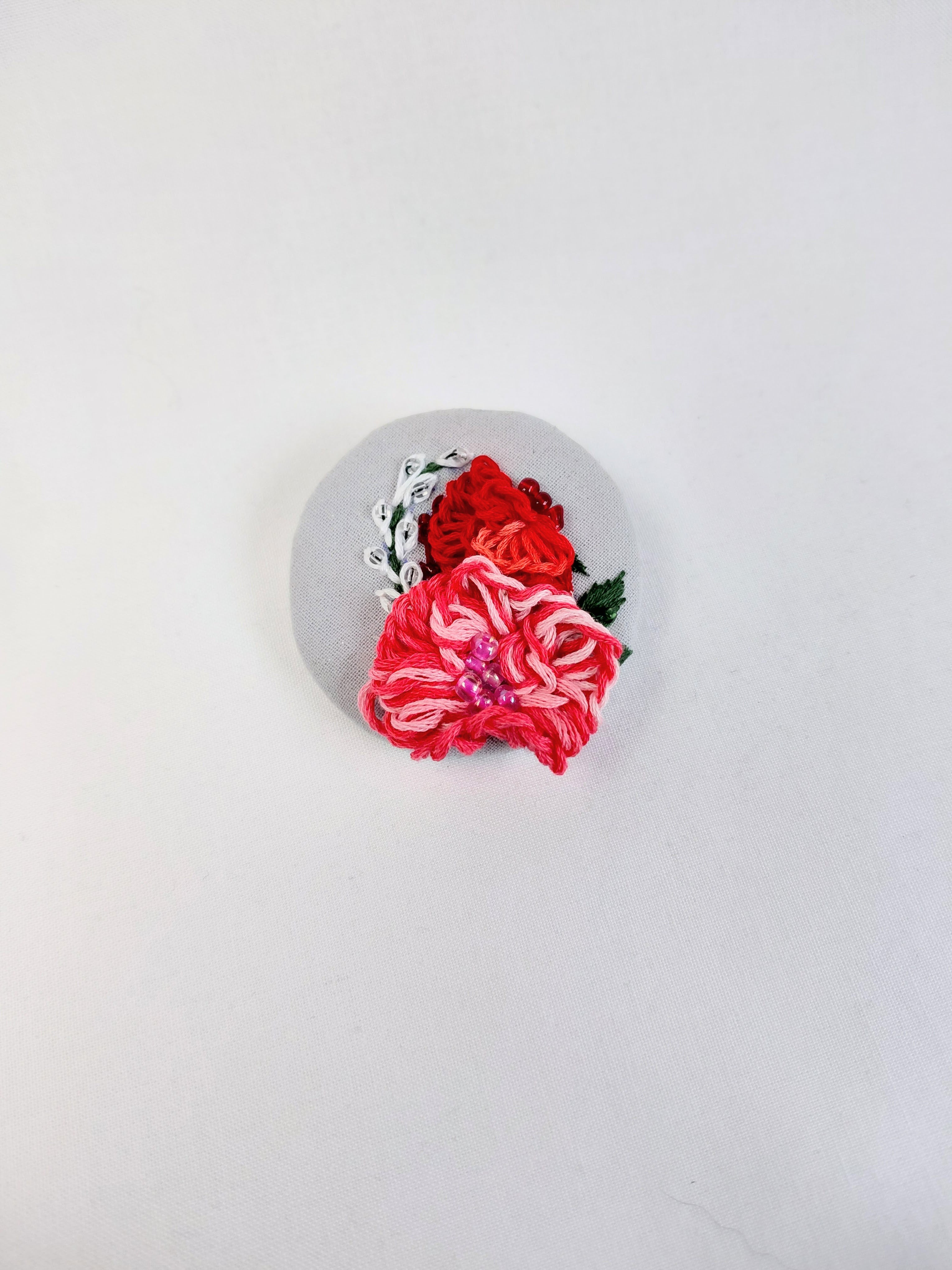 pink flower brooch 023