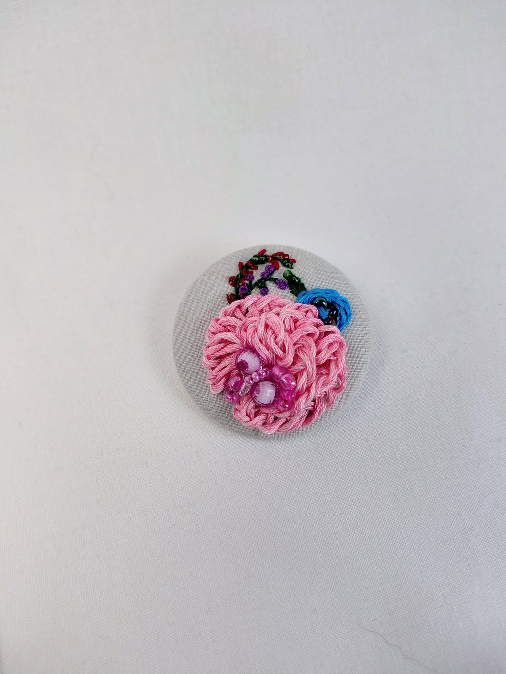 pink flower brooch 026- Handcrafted Statement Jewelry