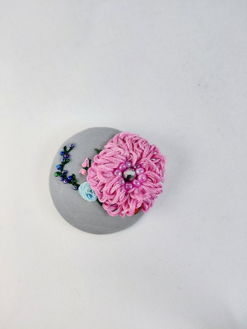 pink flower brooch 027- Handcrafted Statement Jewelry