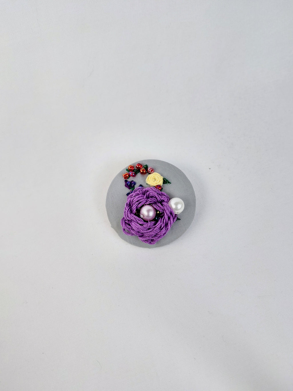 purple flower brooch 016- Handcrafted Statement Jewelry