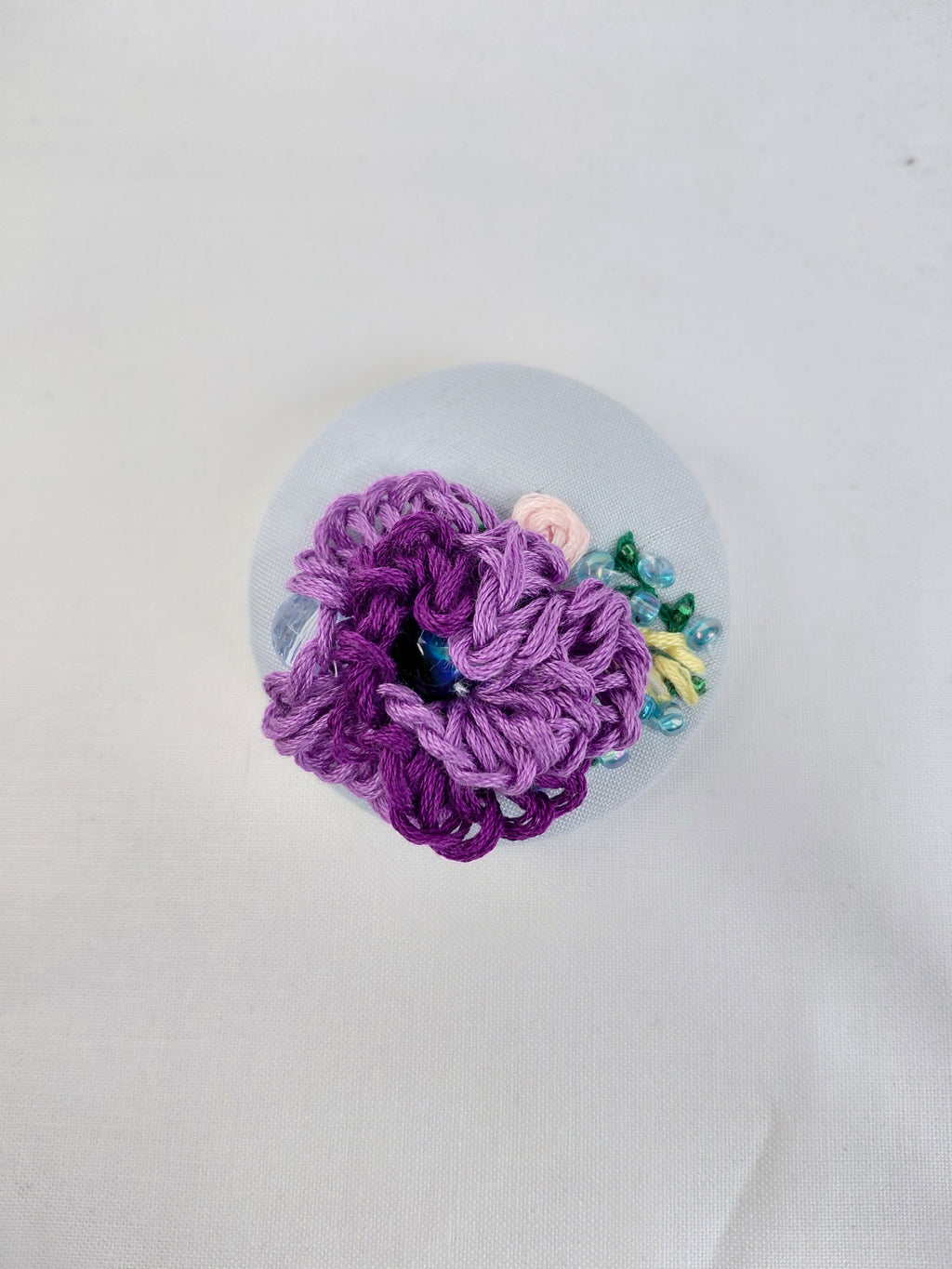 purple flower brooch 017