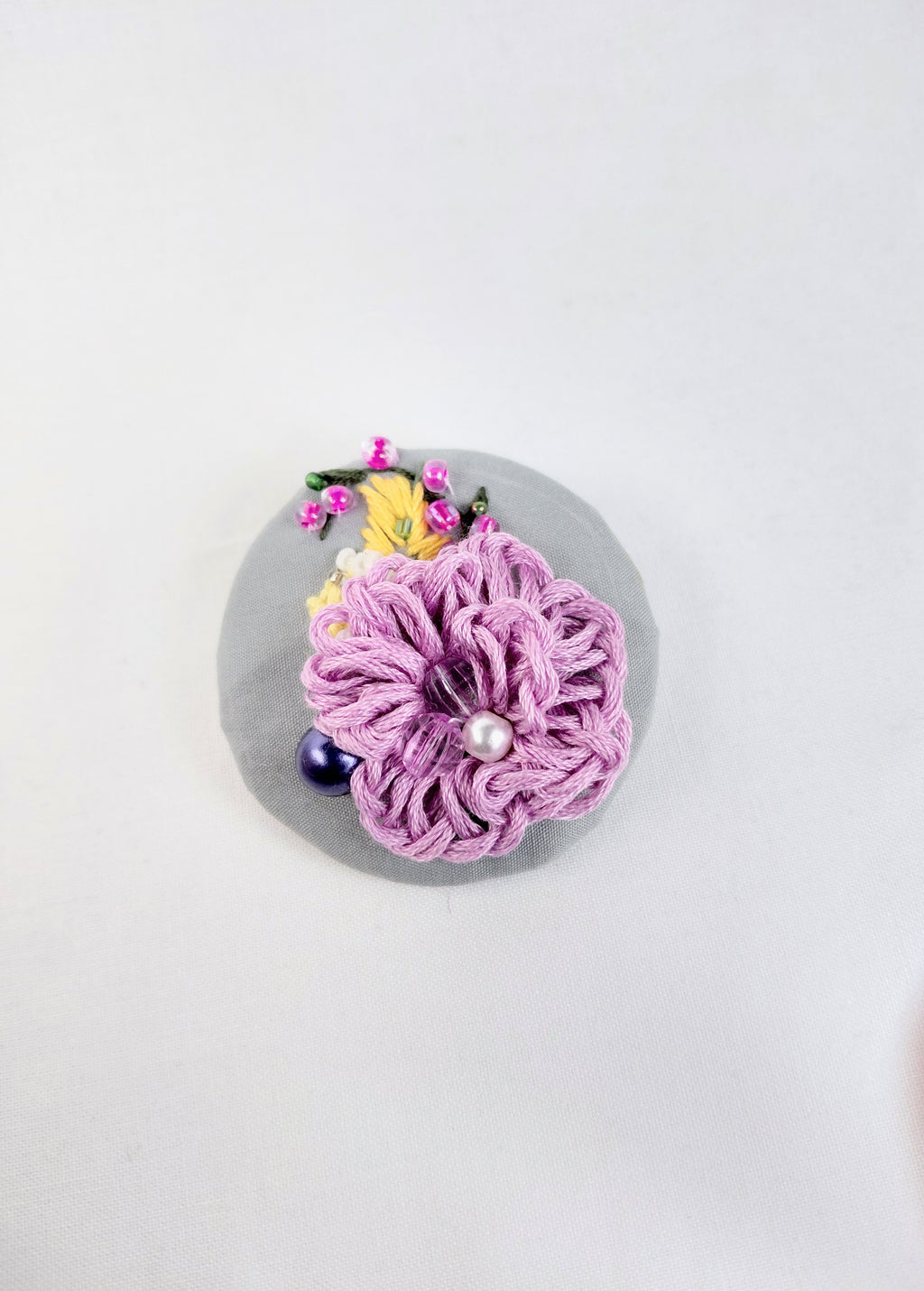 purple flower brooch 018- Handcrafted Statement Jewelry