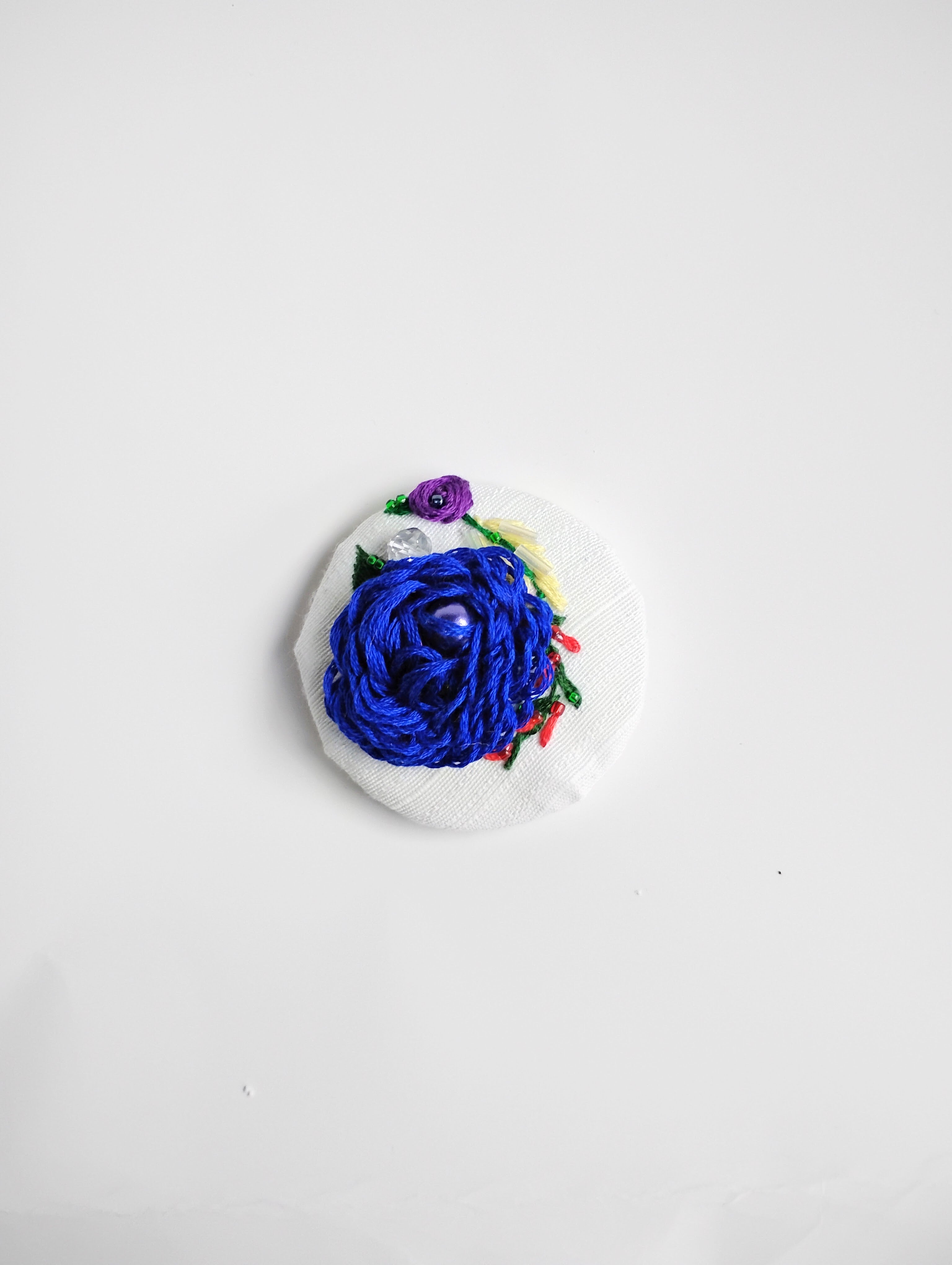 blue flower brooch 018- Handcrafted Statement Jewelry