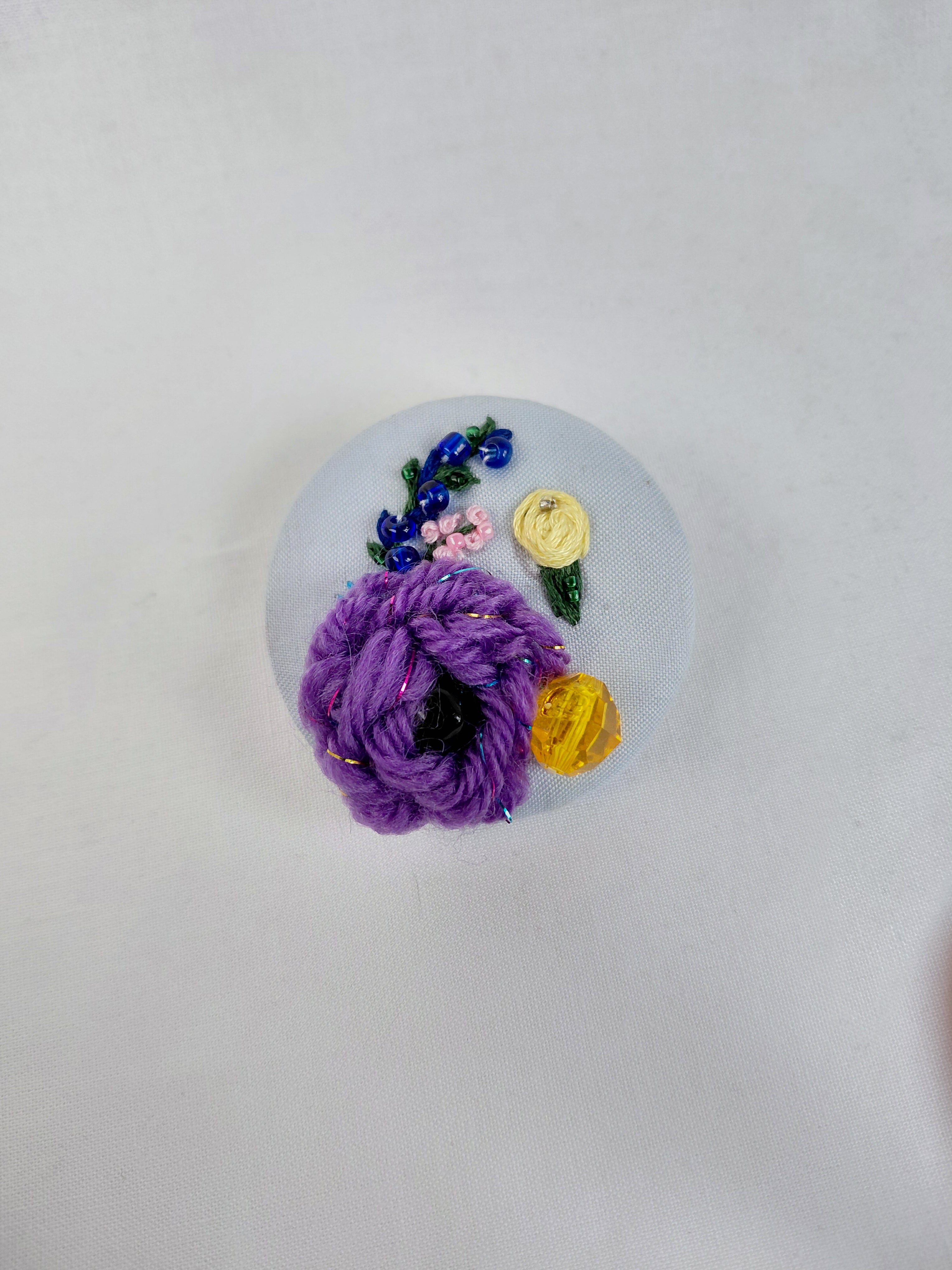 purple flower brooch 020- Handcrafted Statement Jewelry