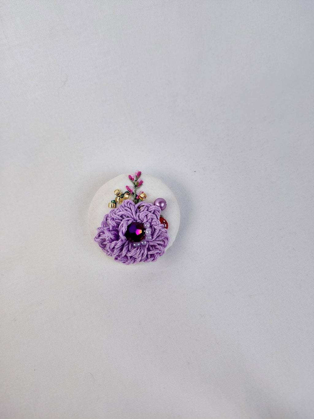 purple flower brooch 022- Handcrafted Statement Jewelry