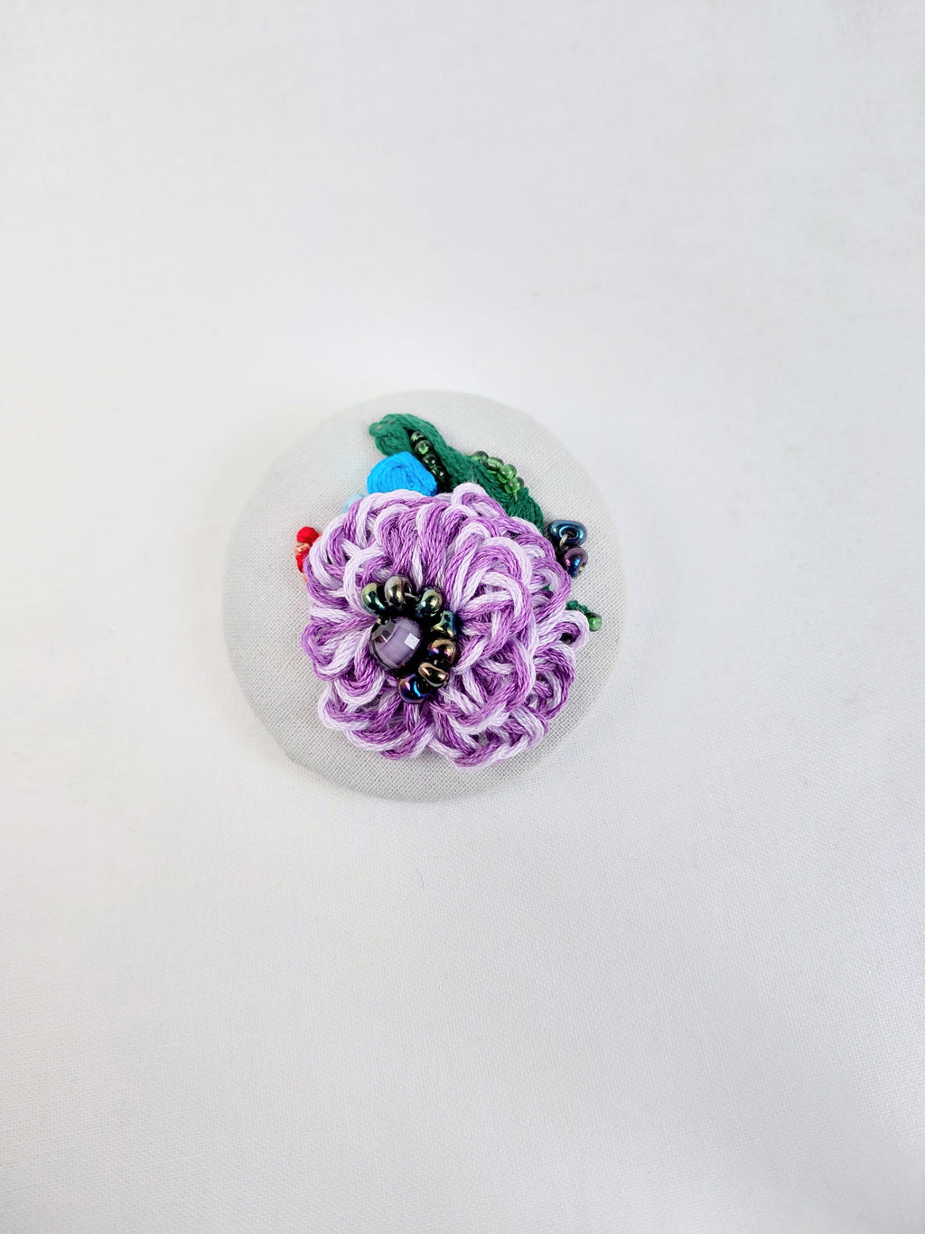 purple flower brooch 023- Handcrafted Statement Jewelry