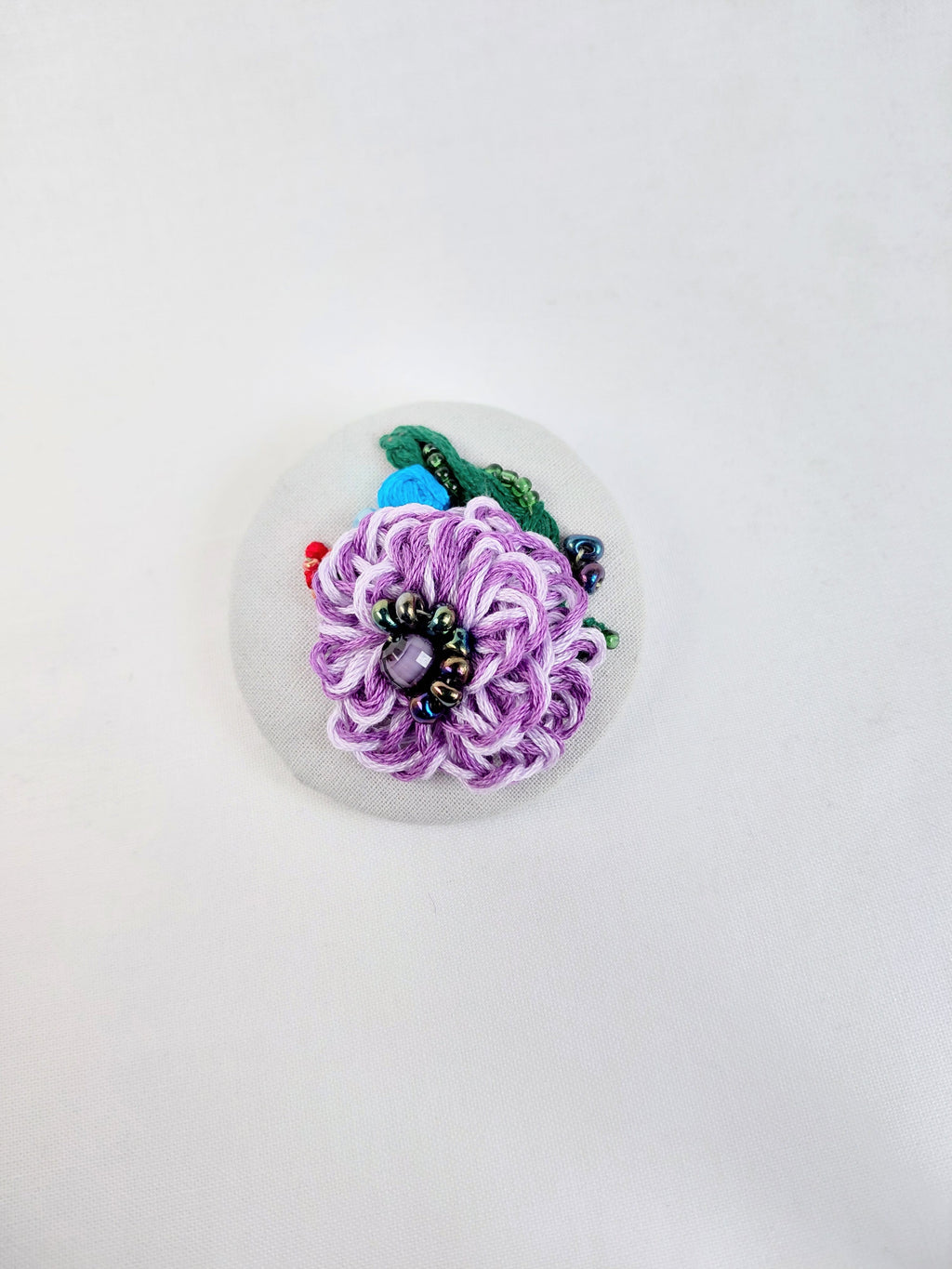 purple flower brooch 023