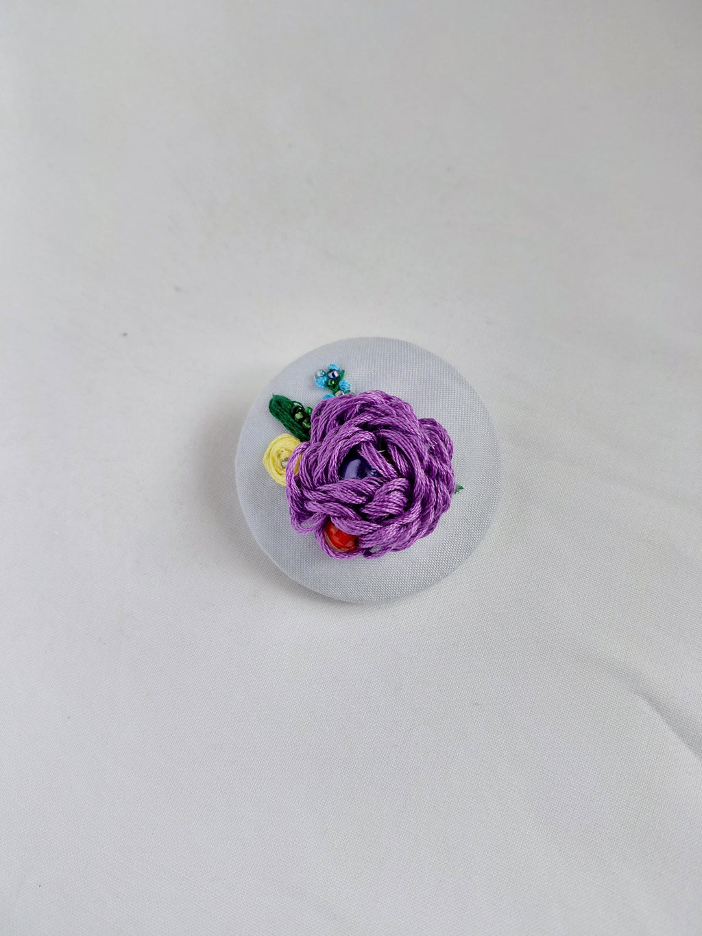 purple flower brooch 024- Handcrafted Statement Jewelry