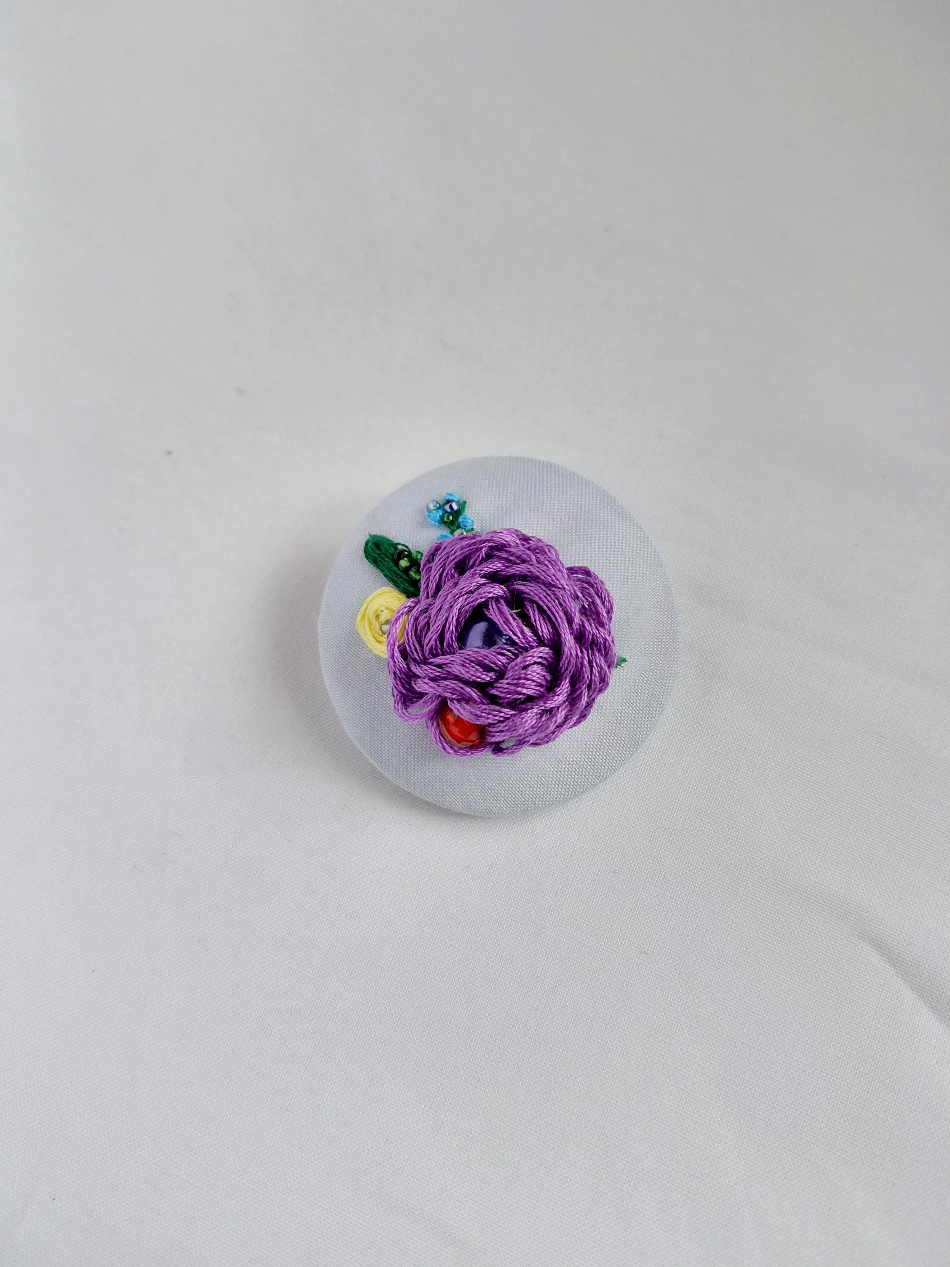 purple flower brooch 024- Handcrafted Statement Jewelry