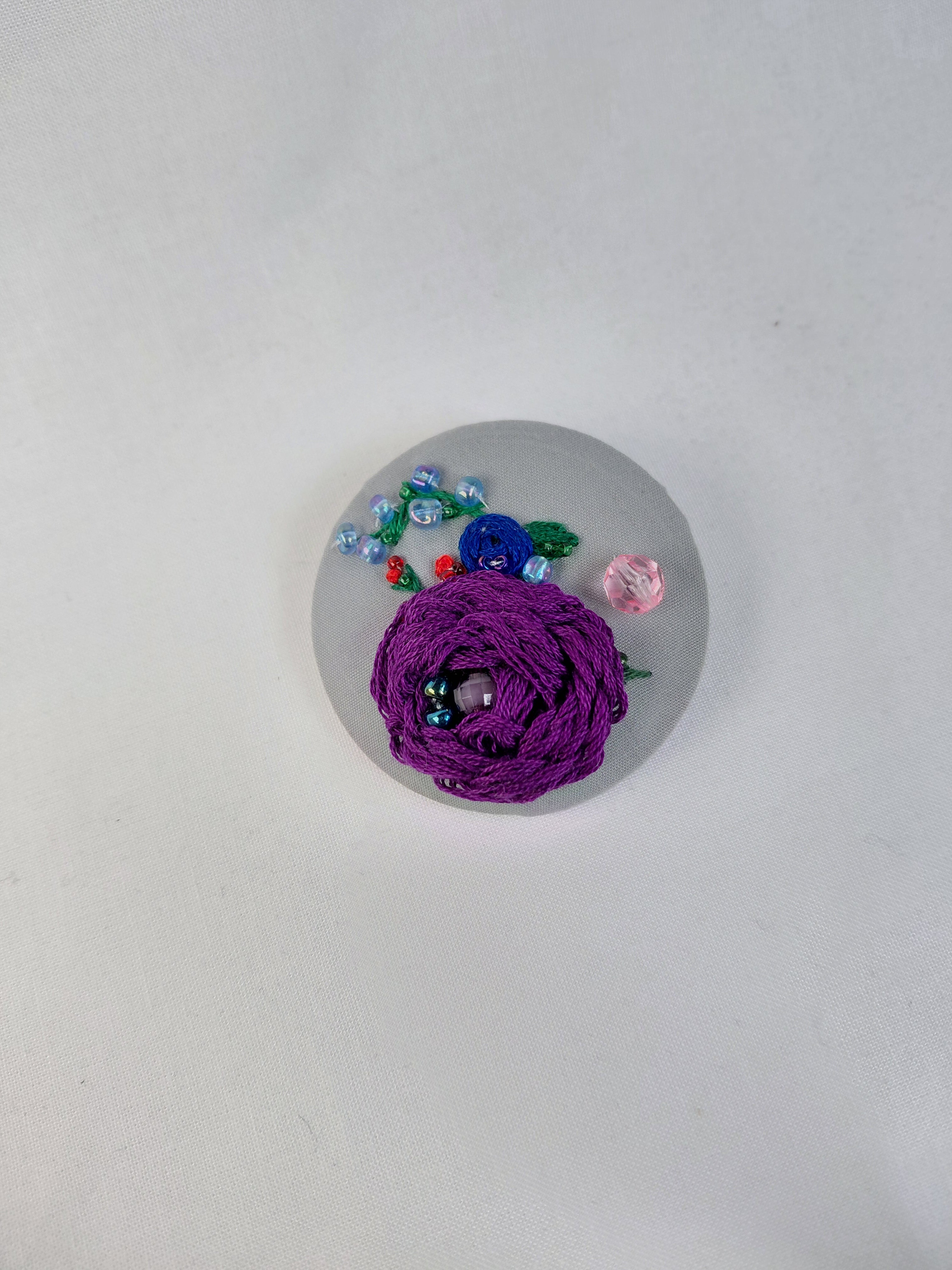 purple flower brooch 027- Handcrafted Statement Jewelry