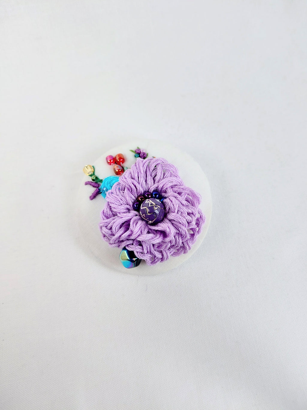 purple flower brooch 029- Handcrafted Statement Jewelry