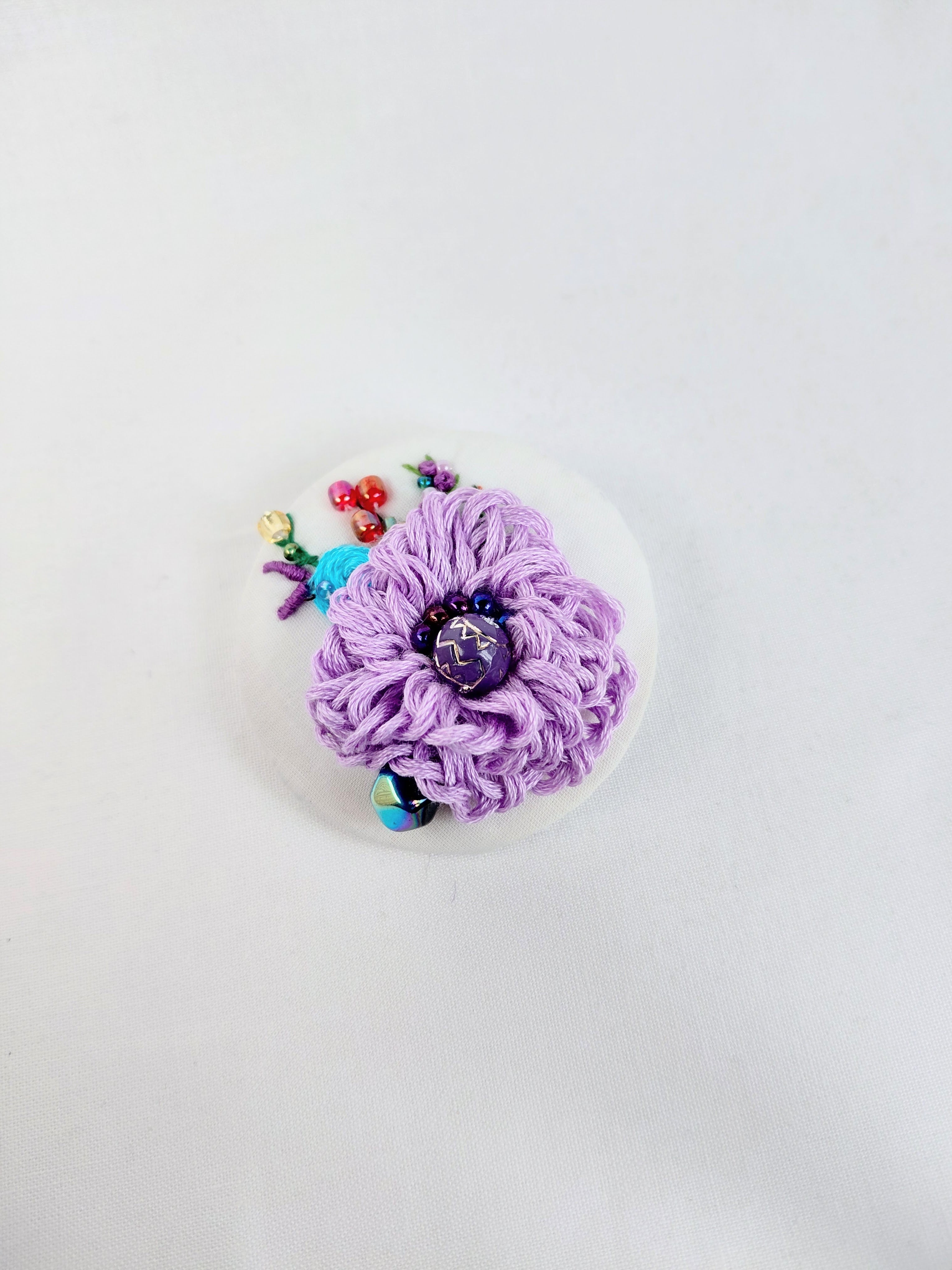 purple flower brooch 029- Handcrafted Statement Jewelry