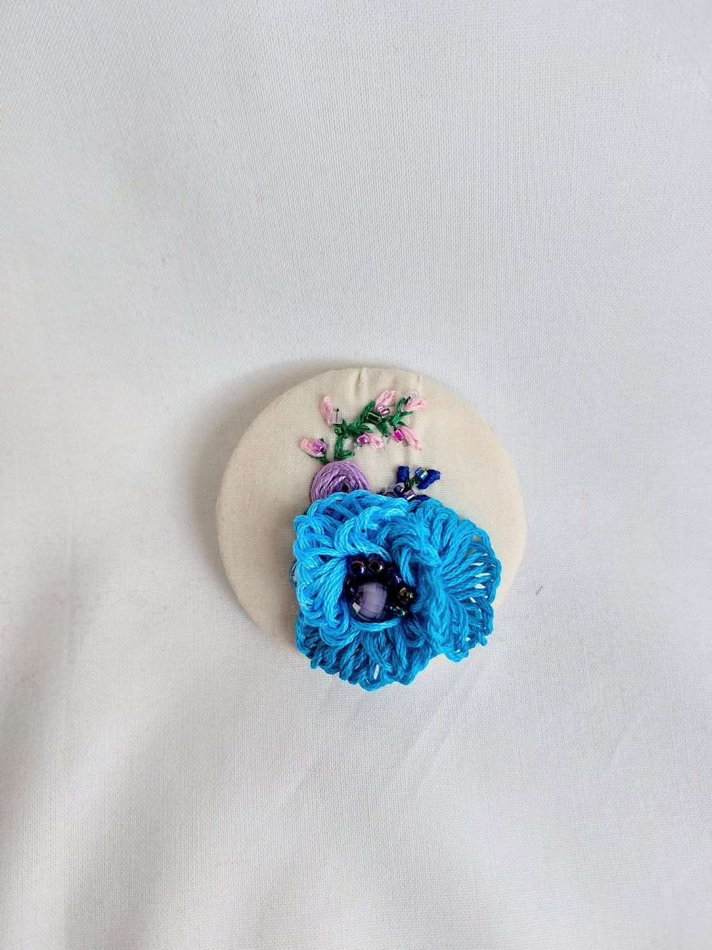 turquoise flower brooch 022- Handcrafted Statement Jewelry