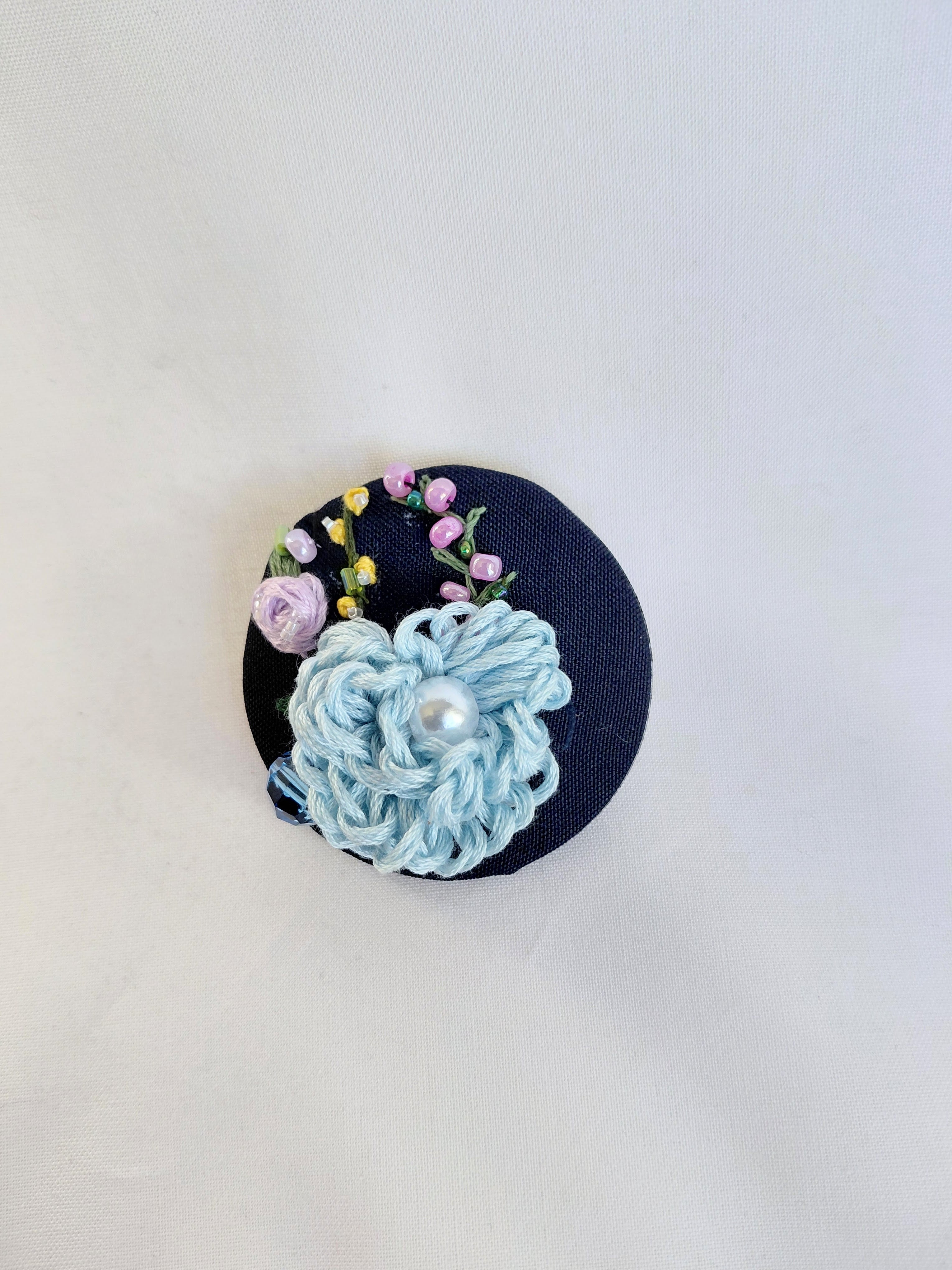 blue flower brooch 087- Handcrafted Statement Jewelry