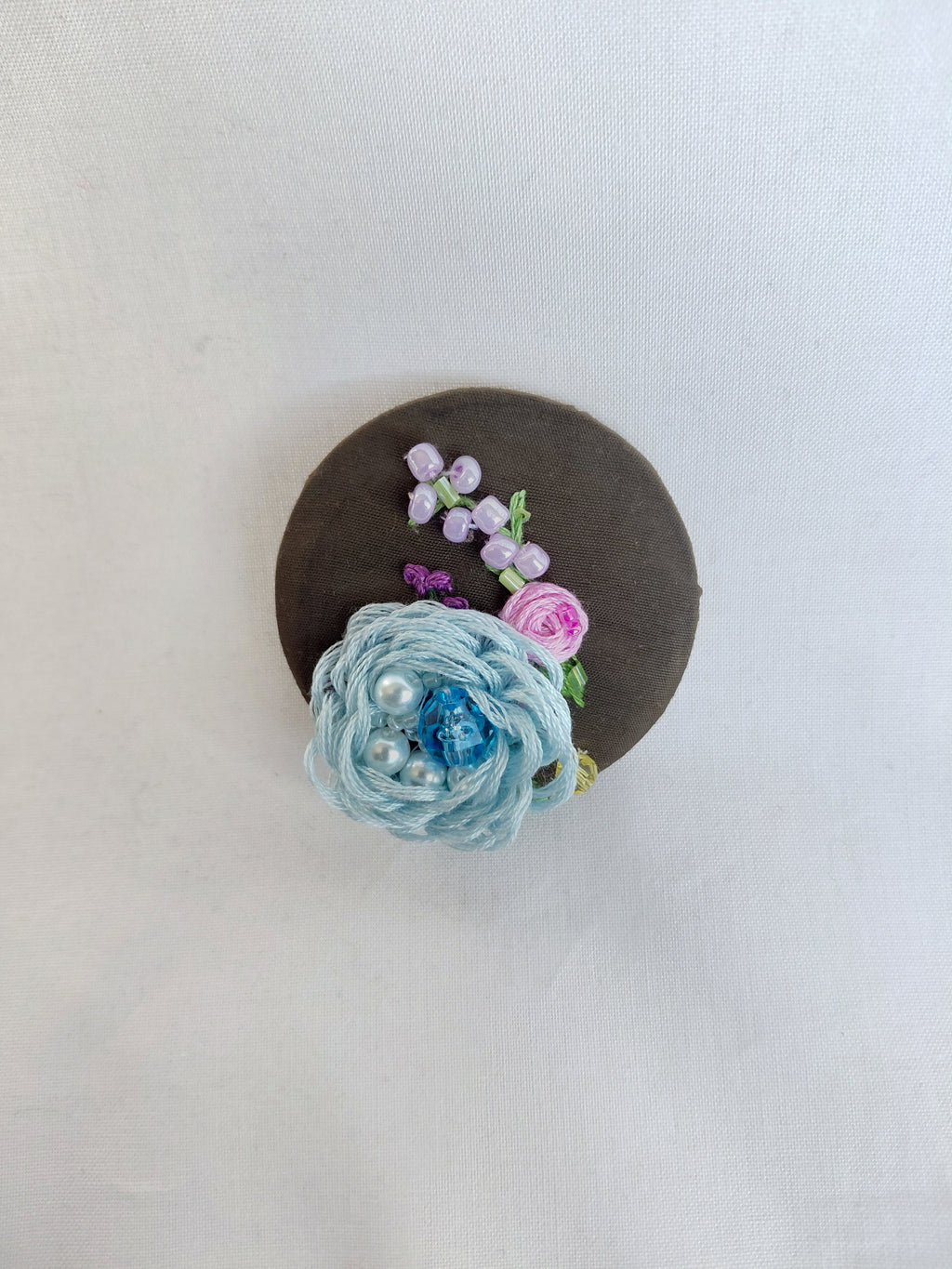 blue flower brooch 088- Handcrafted Statement Jewelry