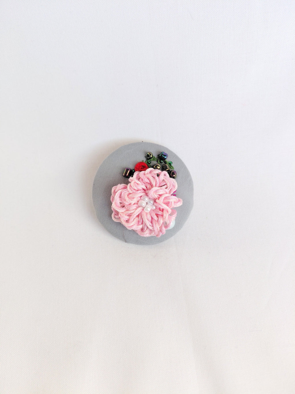 pink flower brooch 027