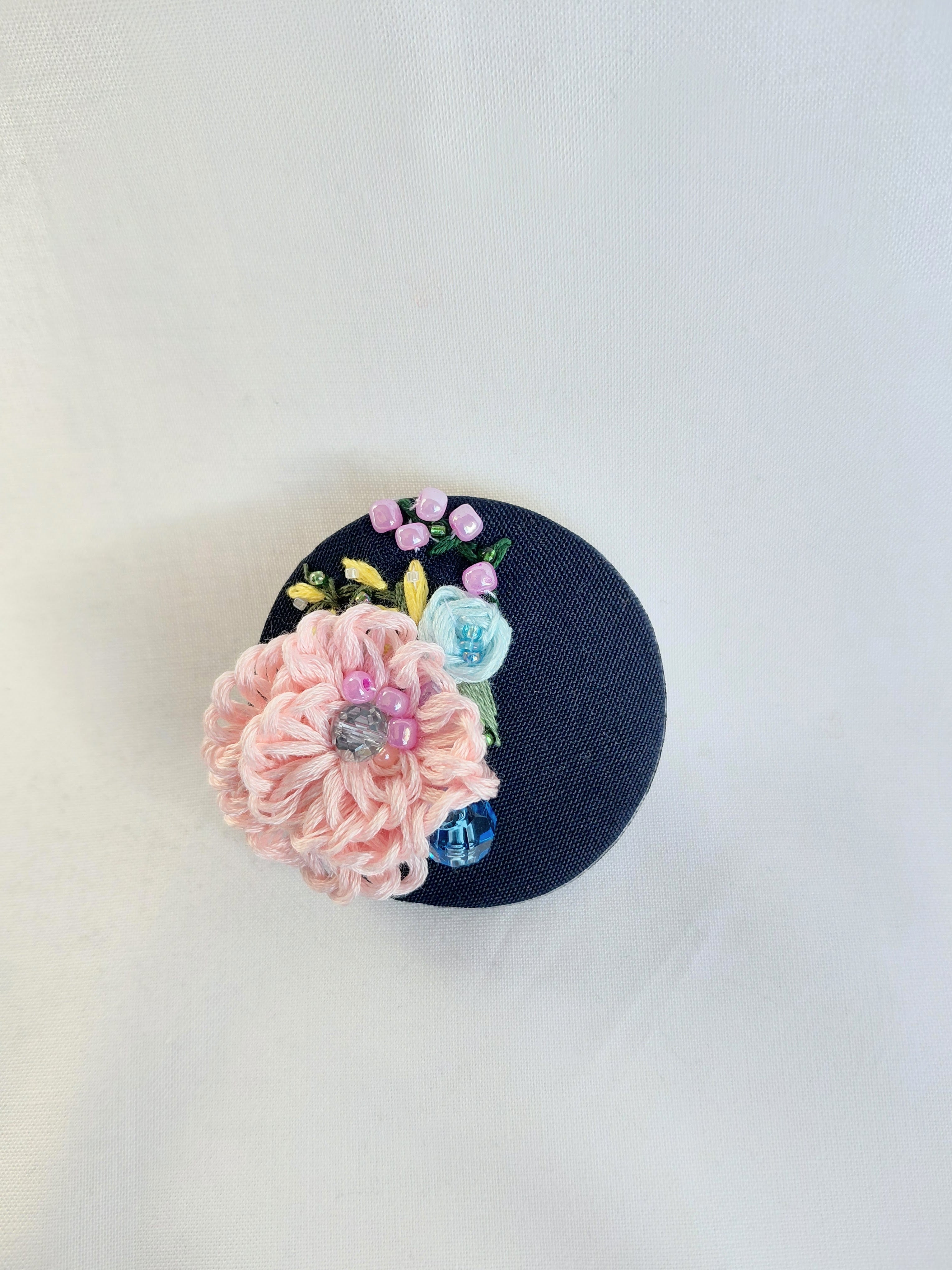 pink flower brooch 030- Handcrafted Statement Jewelry