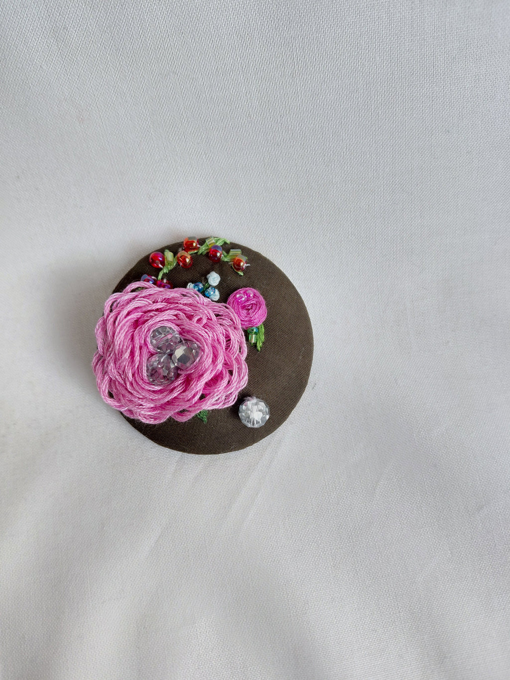 pink flower brooch 031- Handcrafted Statement Jewelry