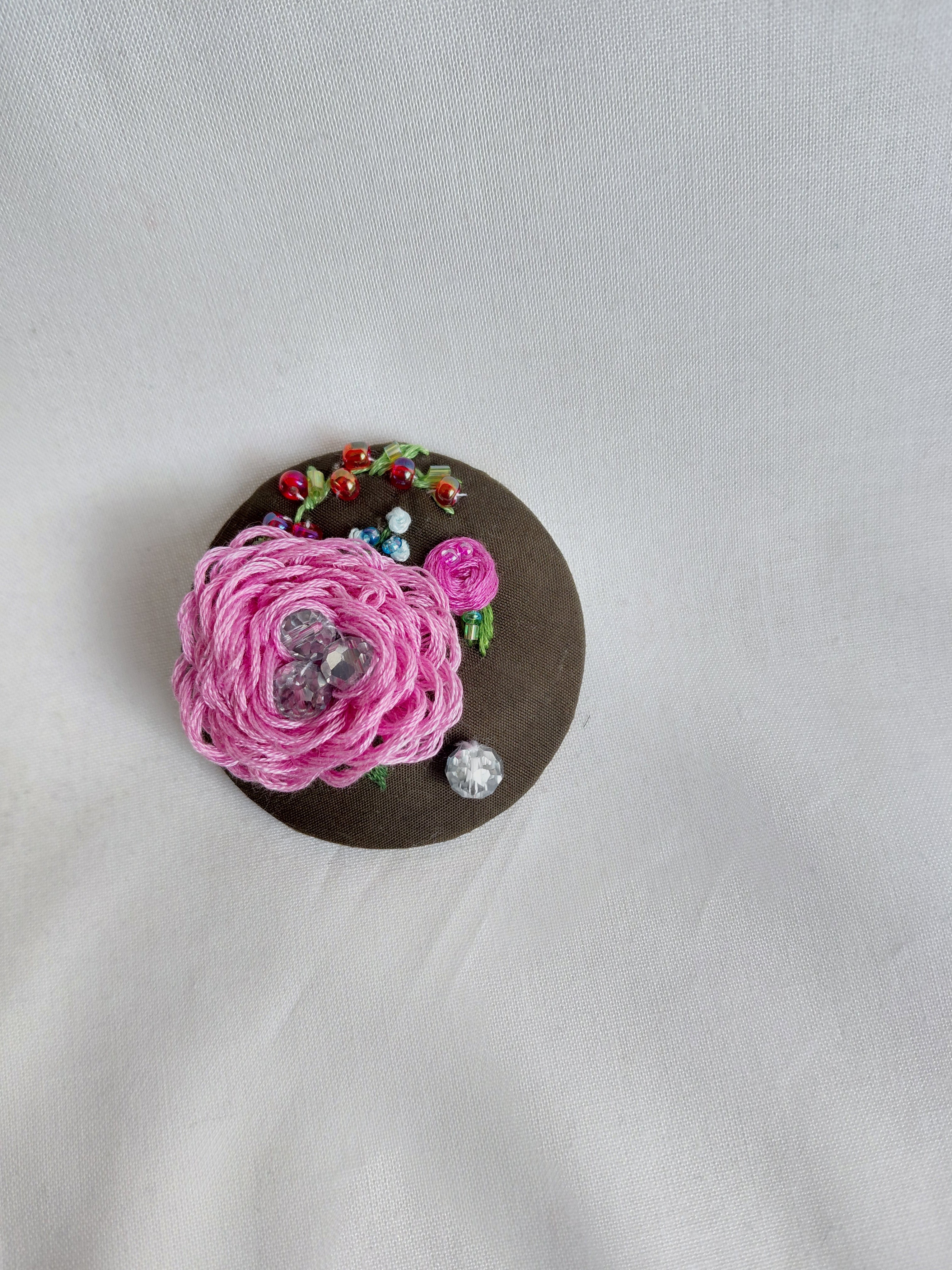 pink flower brooch 031- Handcrafted Statement Jewelry