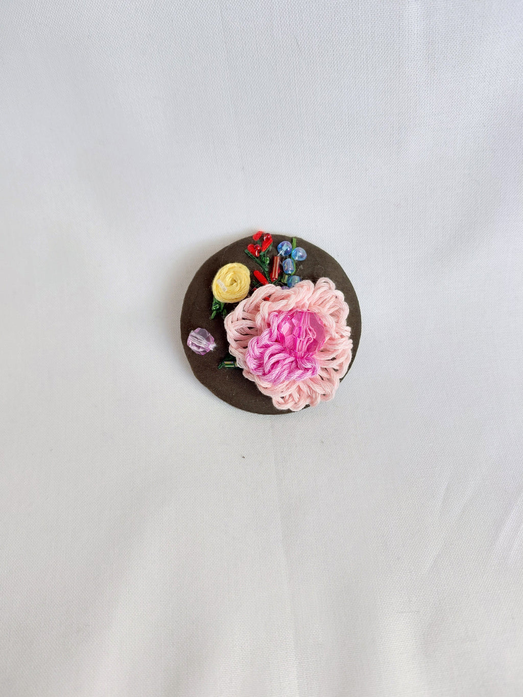pink flower brooch 032- Handcrafted Statement Jewelry