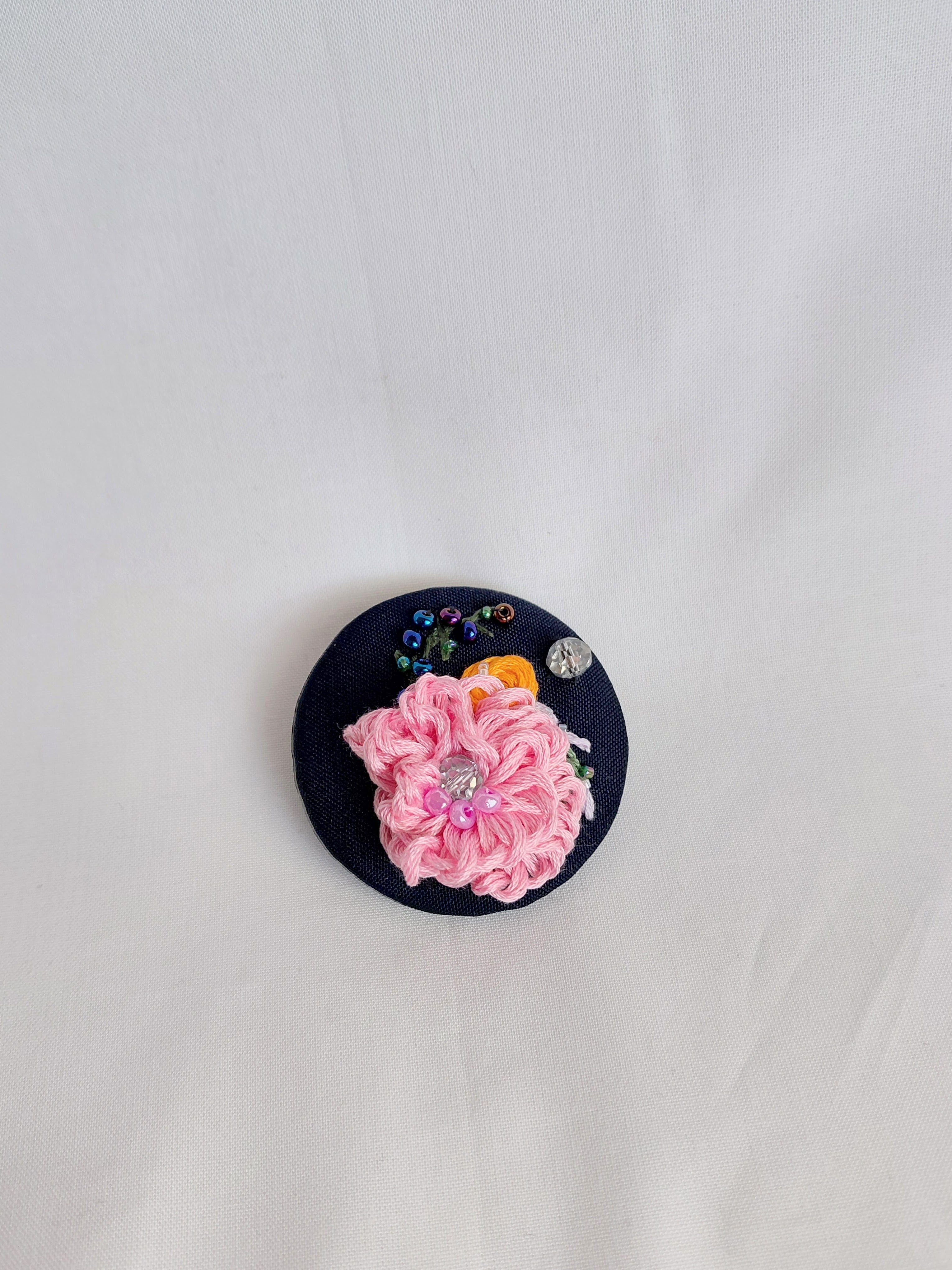 pink flower brooch 033