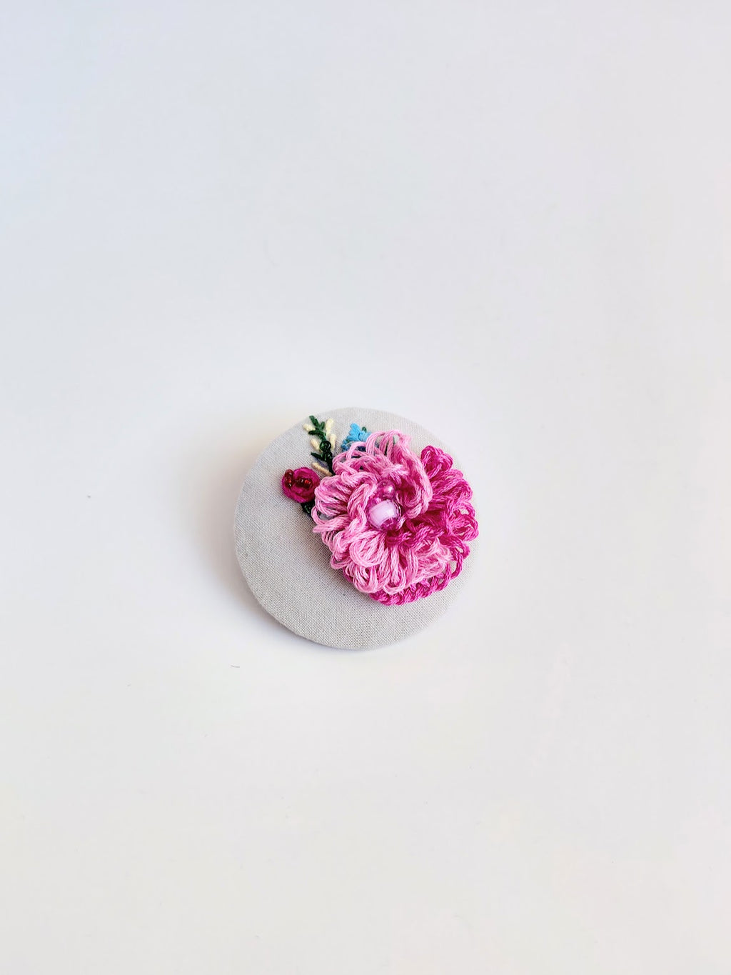 pink flower brooch 037- Handcrafted Statement Jewelry