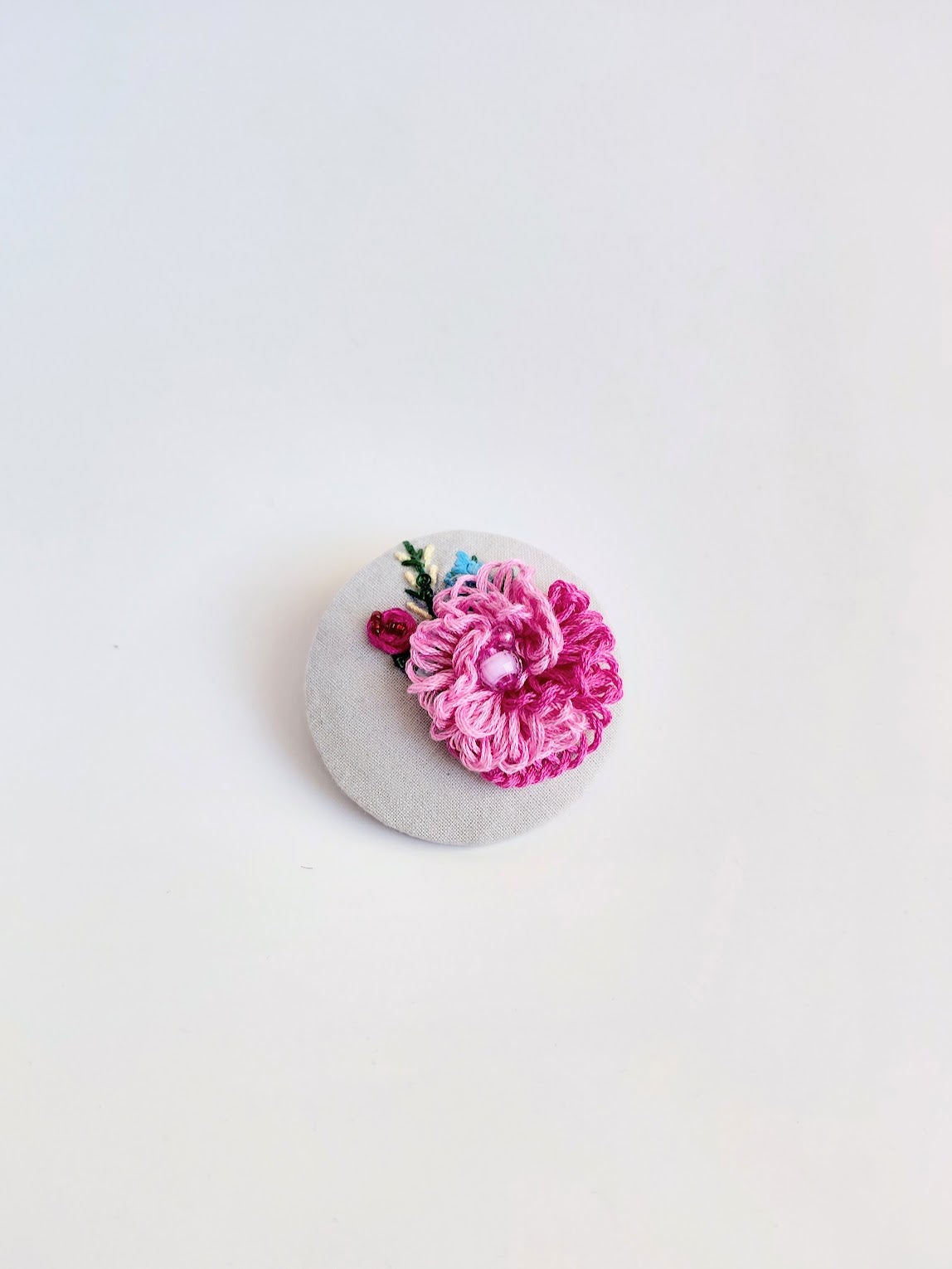 pink flower brooch 037- Handcrafted Statement Jewelry