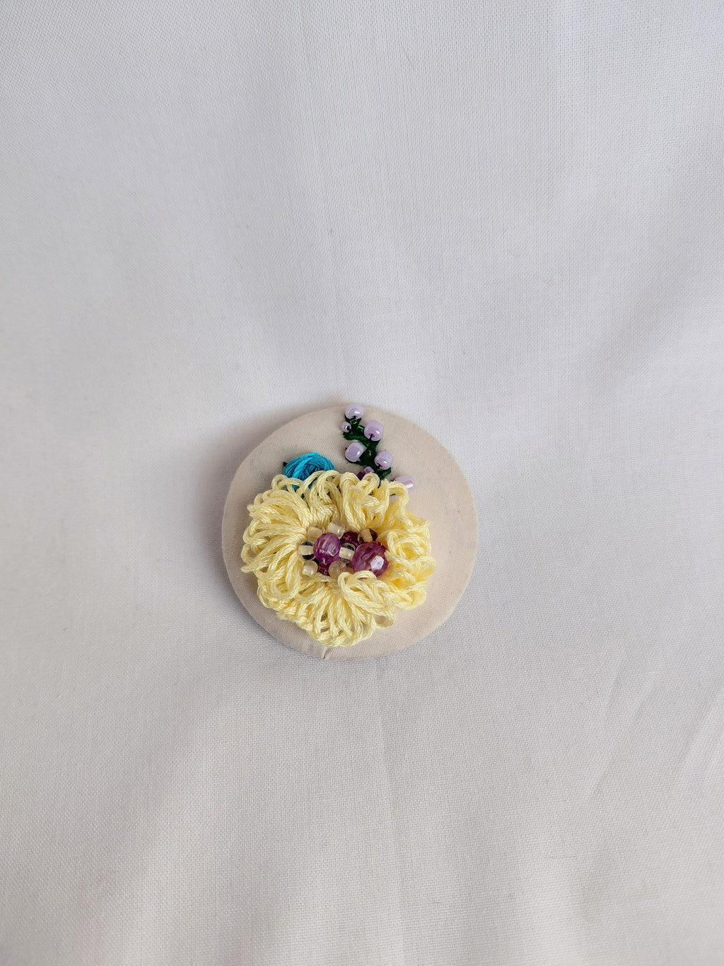 yellow flower brooch 029