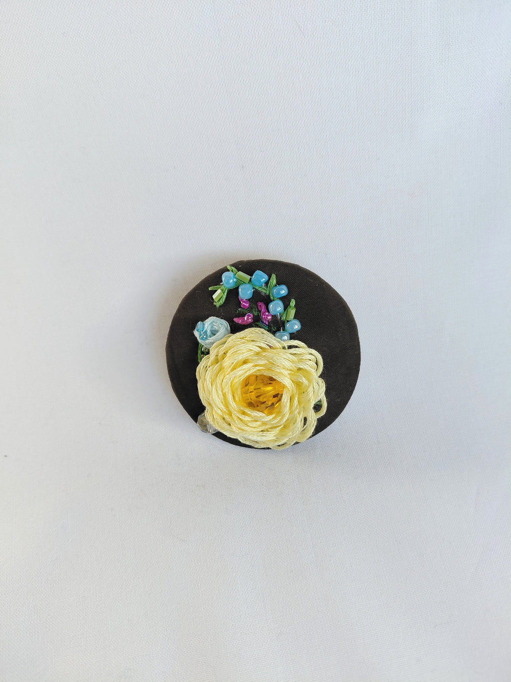 yellow flower brooch 033- Handcrafted Statement Jewelry