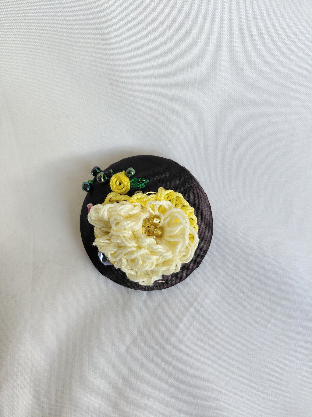 yellow flower brooch 034- Handcrafted Statement Jewelry