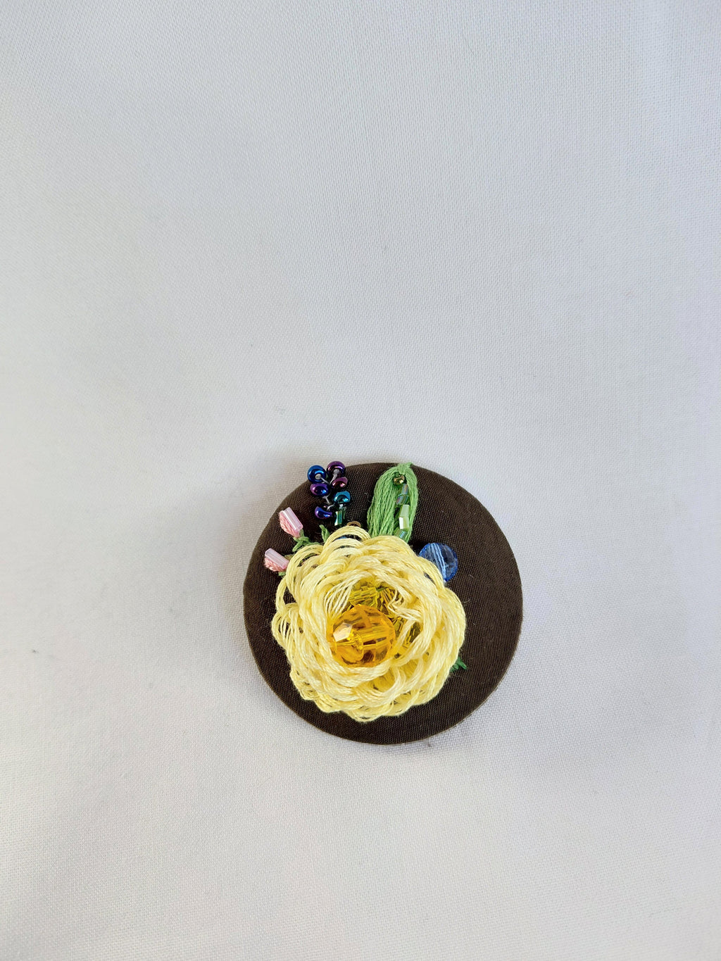 yellow flower brooch 036- Handcrafted Statement Jewelry